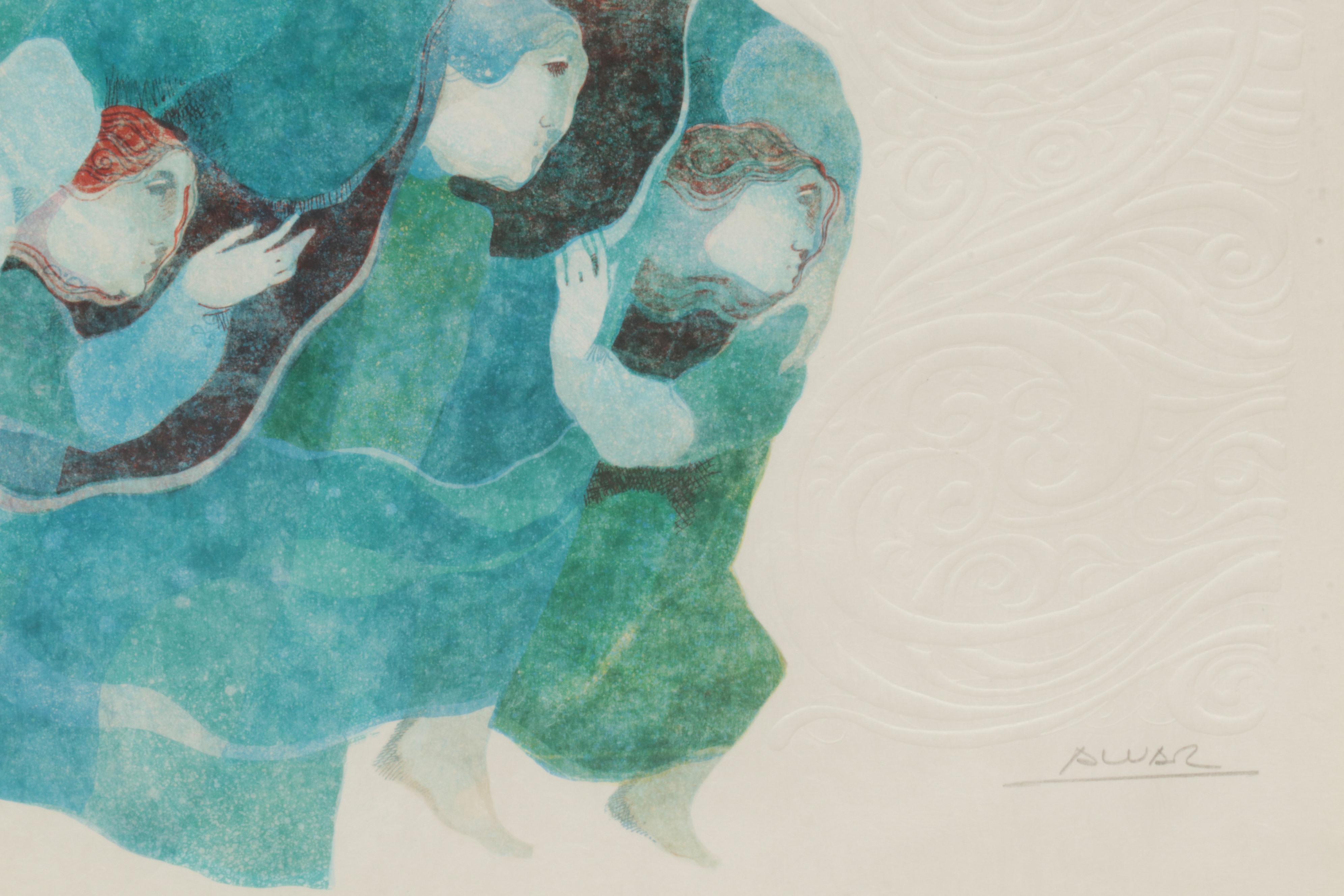 Àlvar Suñol "Suite Biblique II" Series Embossed Lithograph "The Exodus," 1990