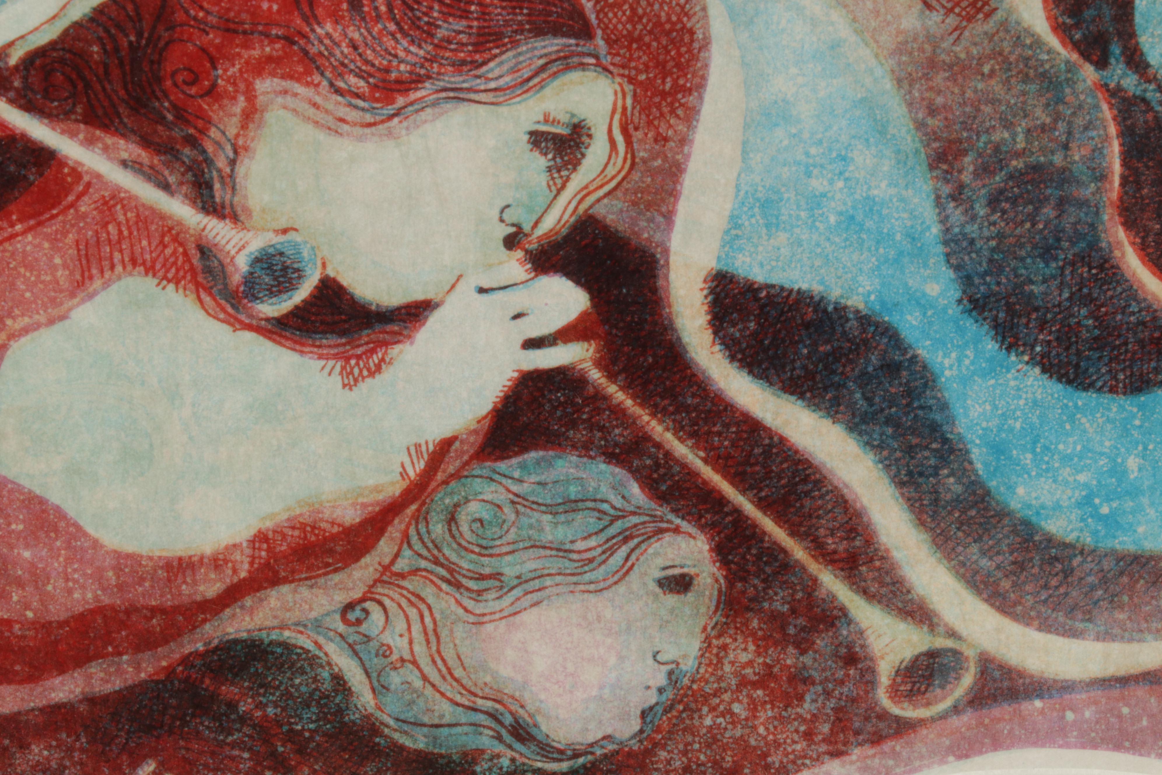 Àlvar Suñol "Suite Biblique II" Series Embossed Lithograph "The Exodus," 1990