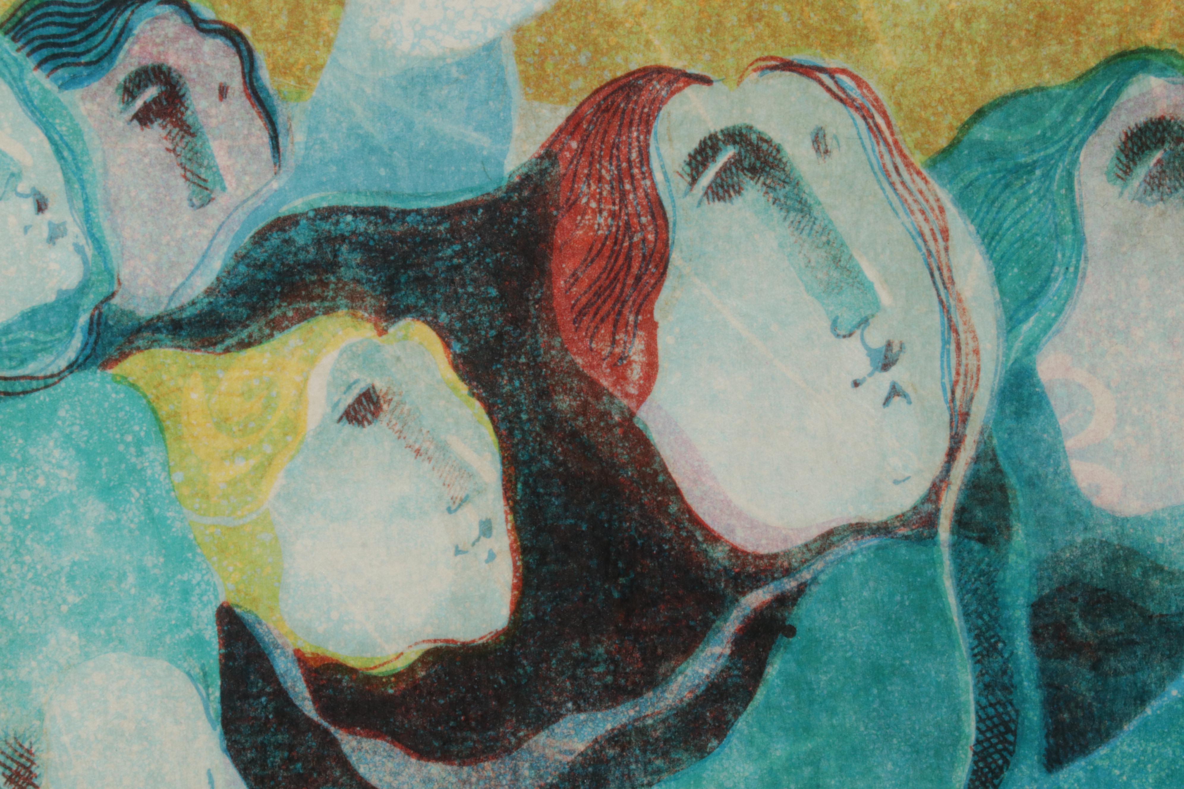 Àlvar Suñol "Suite Biblique II" Series Embossed Lithograph "The Exodus," 1990