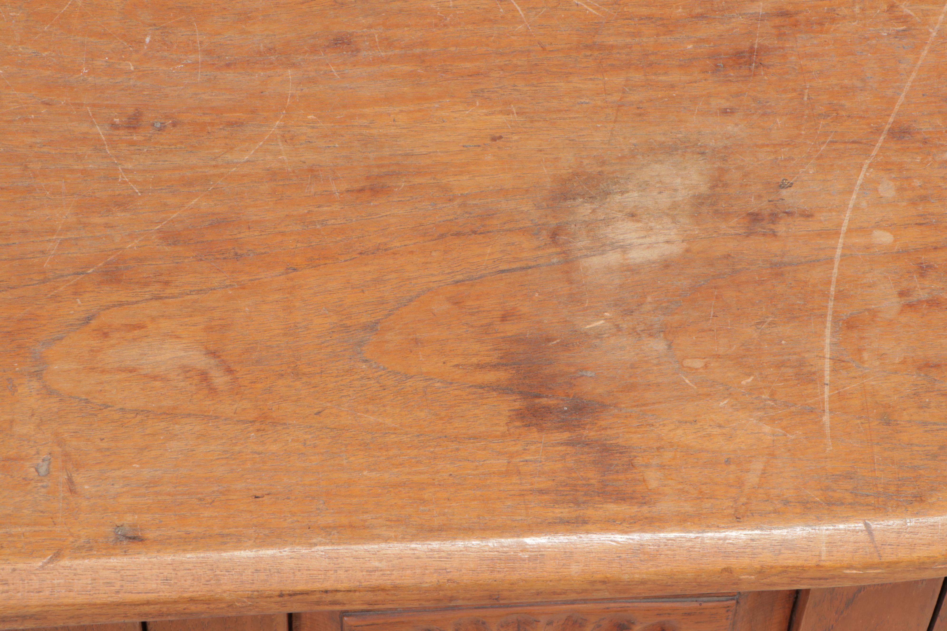 Burmese Art Deco Carved Teak Side Cabinet, Early 20th Century