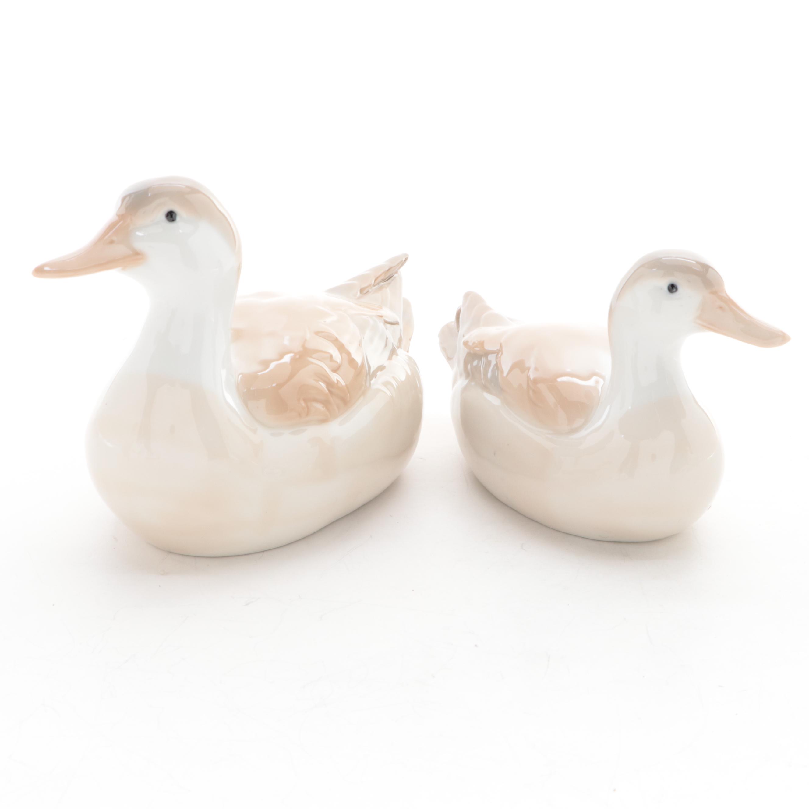 Otagiri Japanese Porcelain Duck and Ducklings Figurines