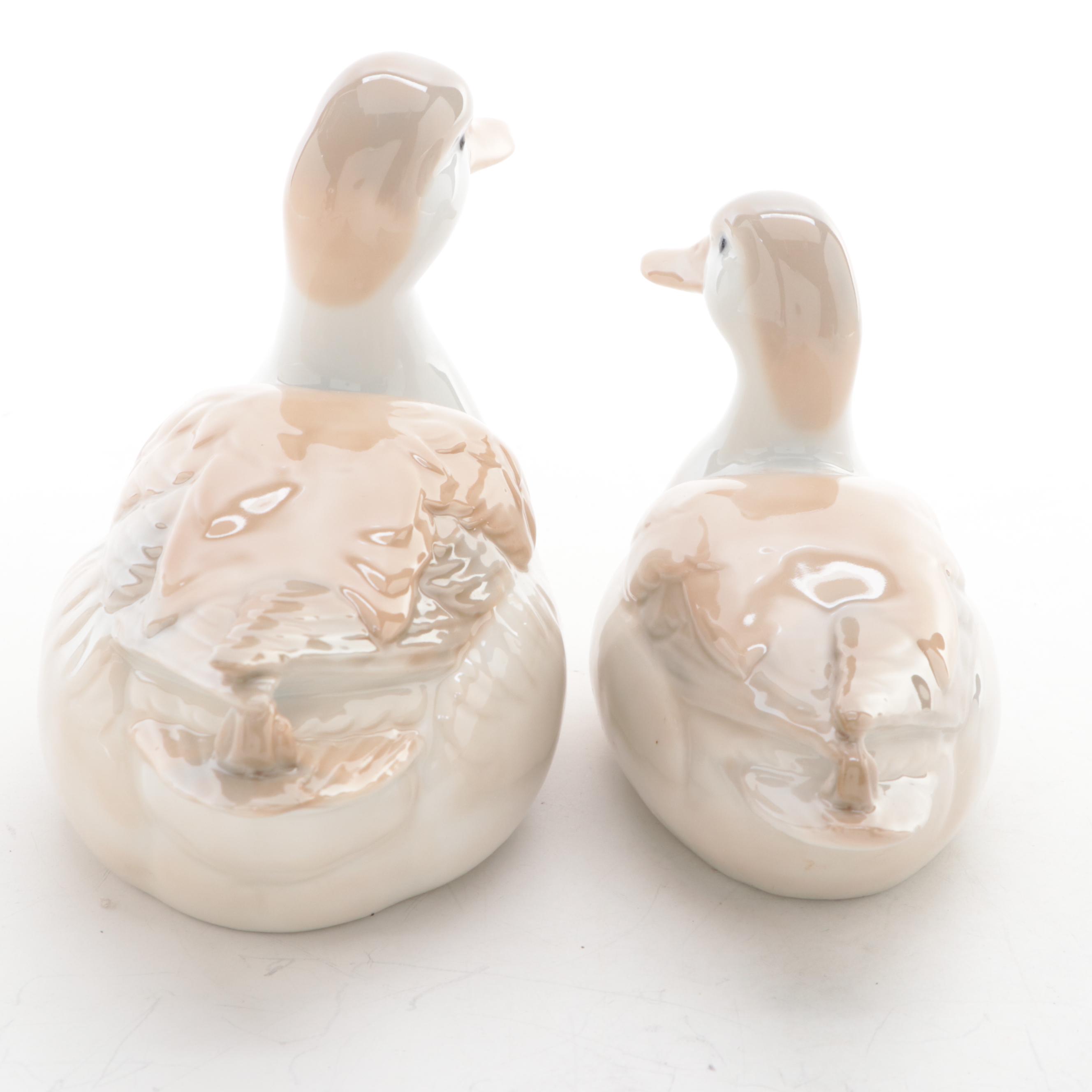 Otagiri Japanese Porcelain Duck and Ducklings Figurines