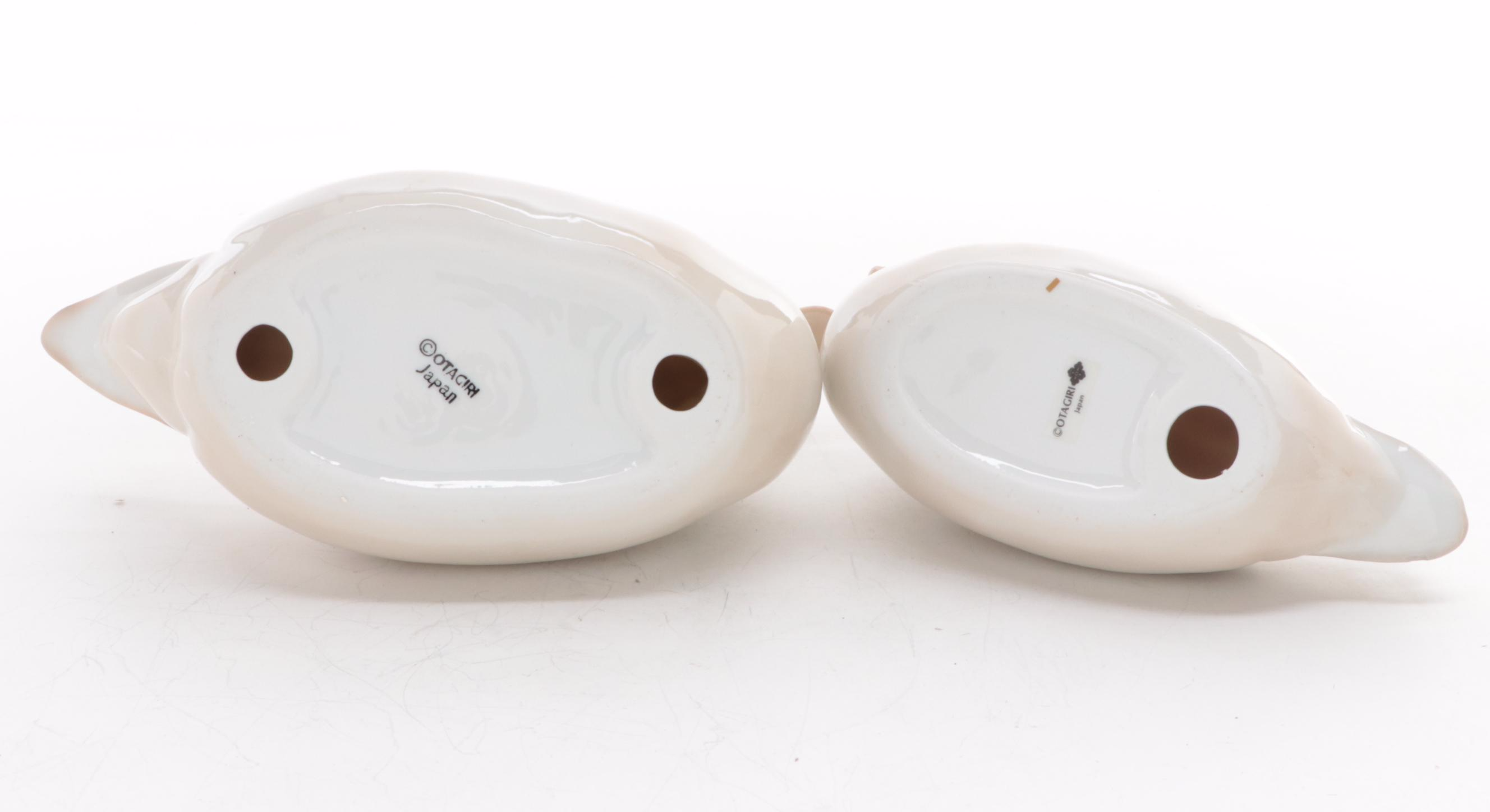 Otagiri Japanese Porcelain Duck and Ducklings Figurines