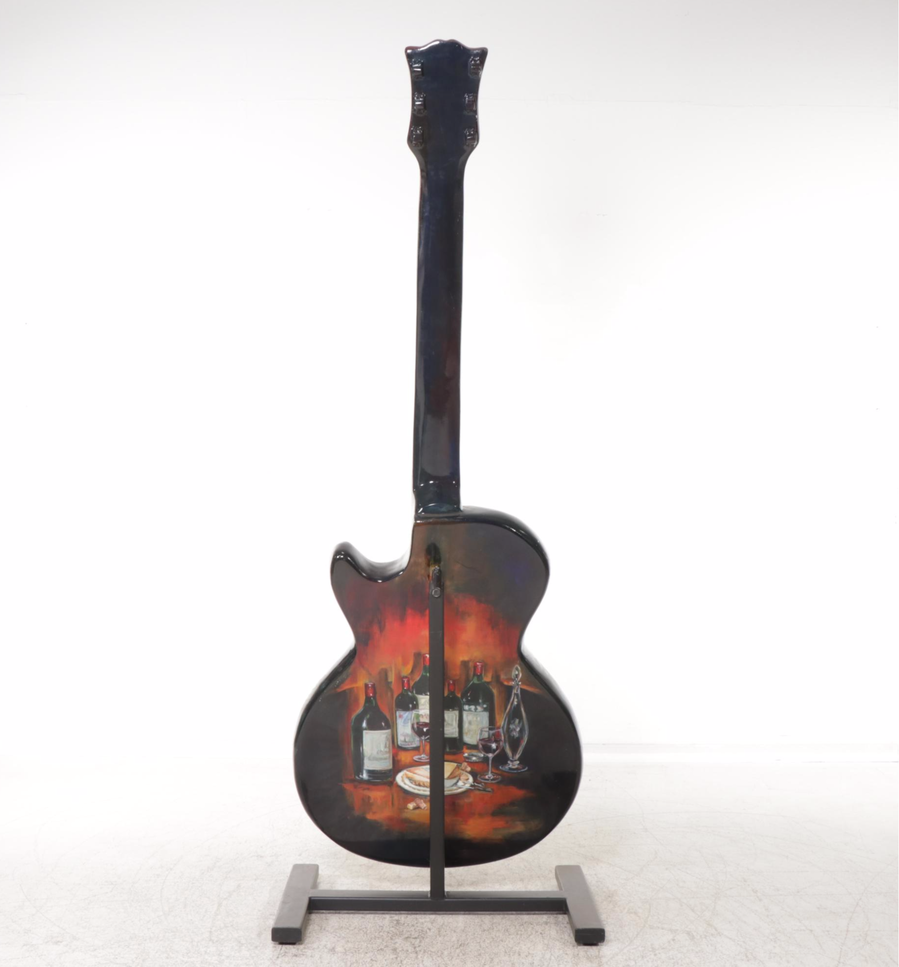 Gibson Guitar Large-Scale Painted Fiberglass Sculpture and Stand