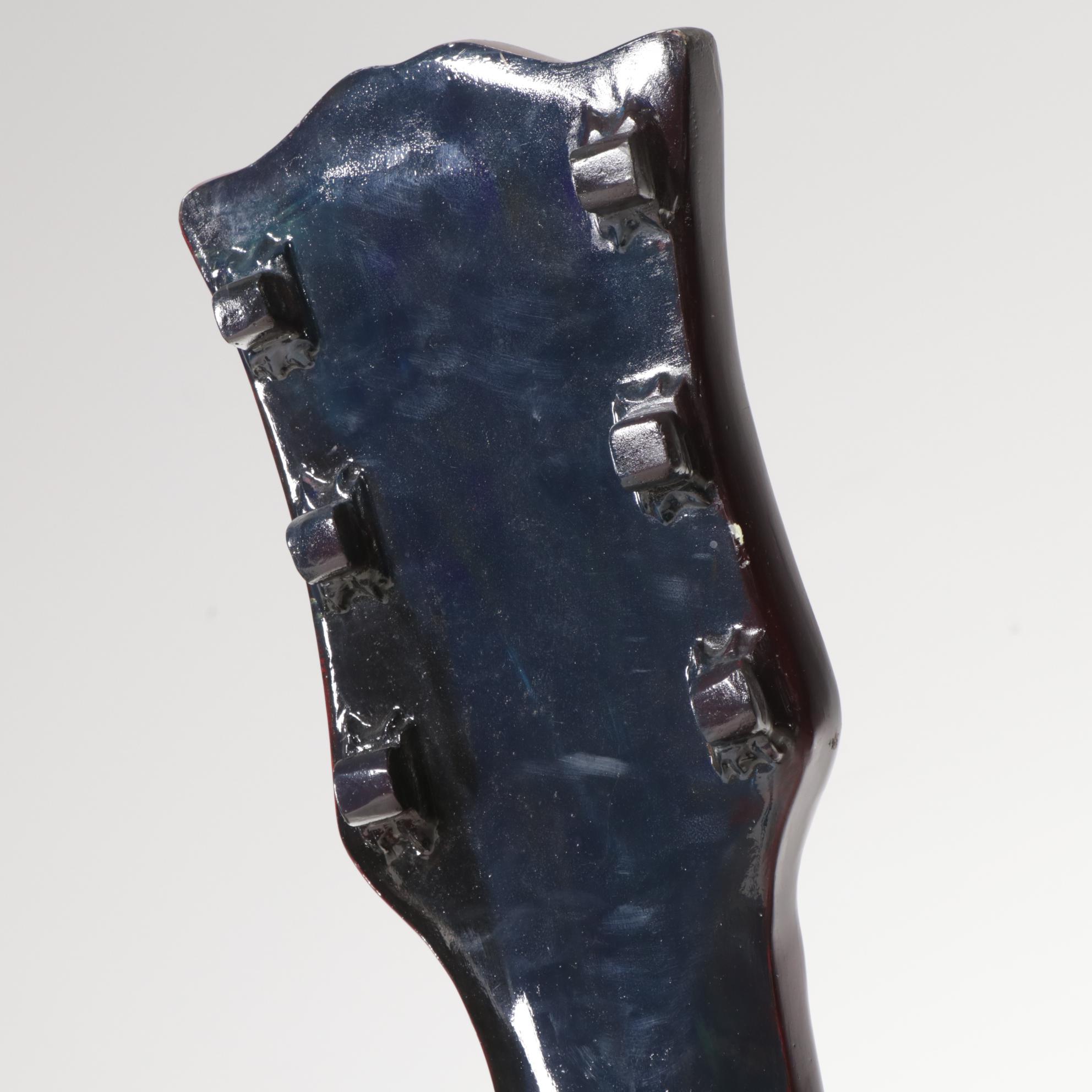 Gibson Guitar Large-Scale Painted Fiberglass Sculpture and Stand