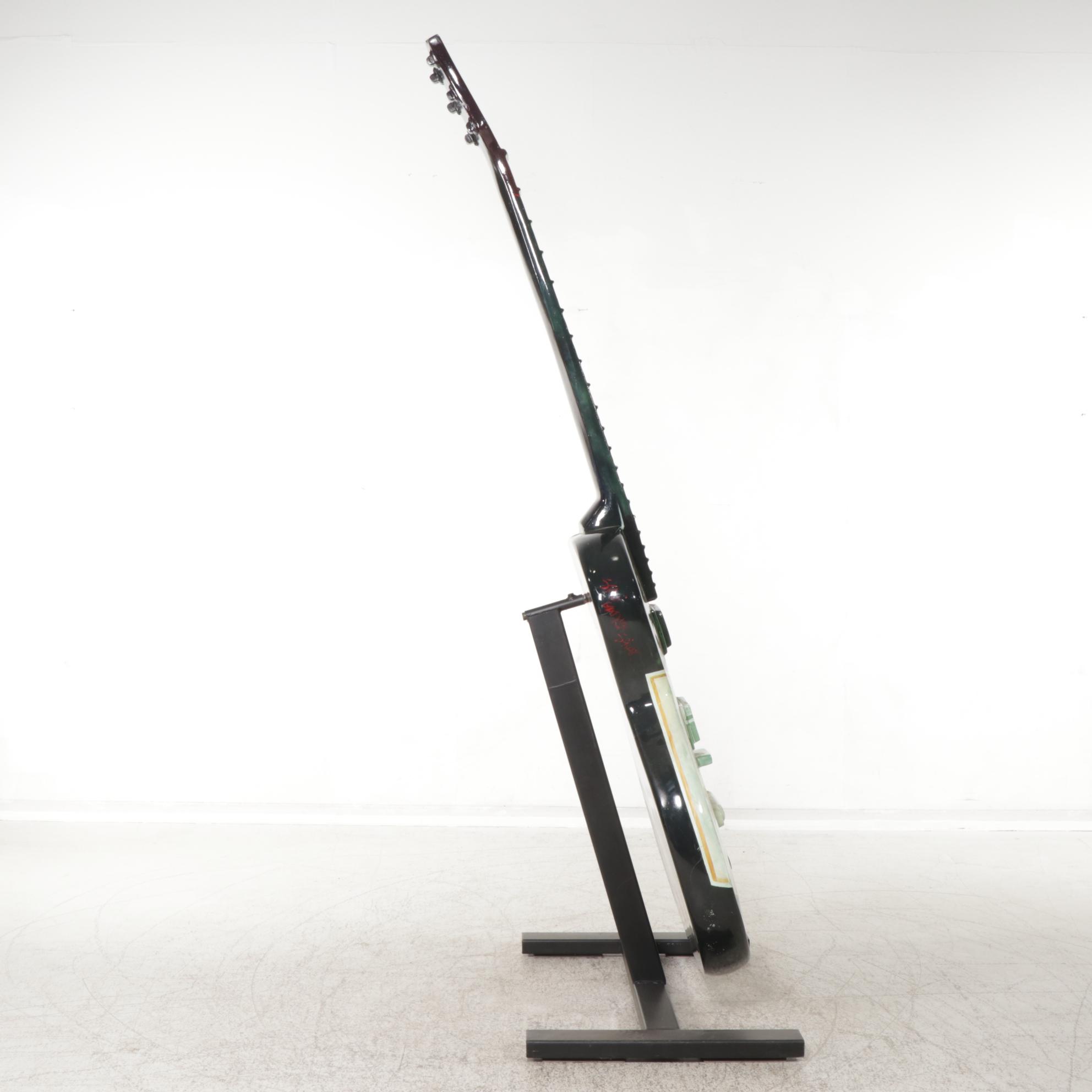 Gibson Guitar Large-Scale Painted Fiberglass Sculpture and Stand