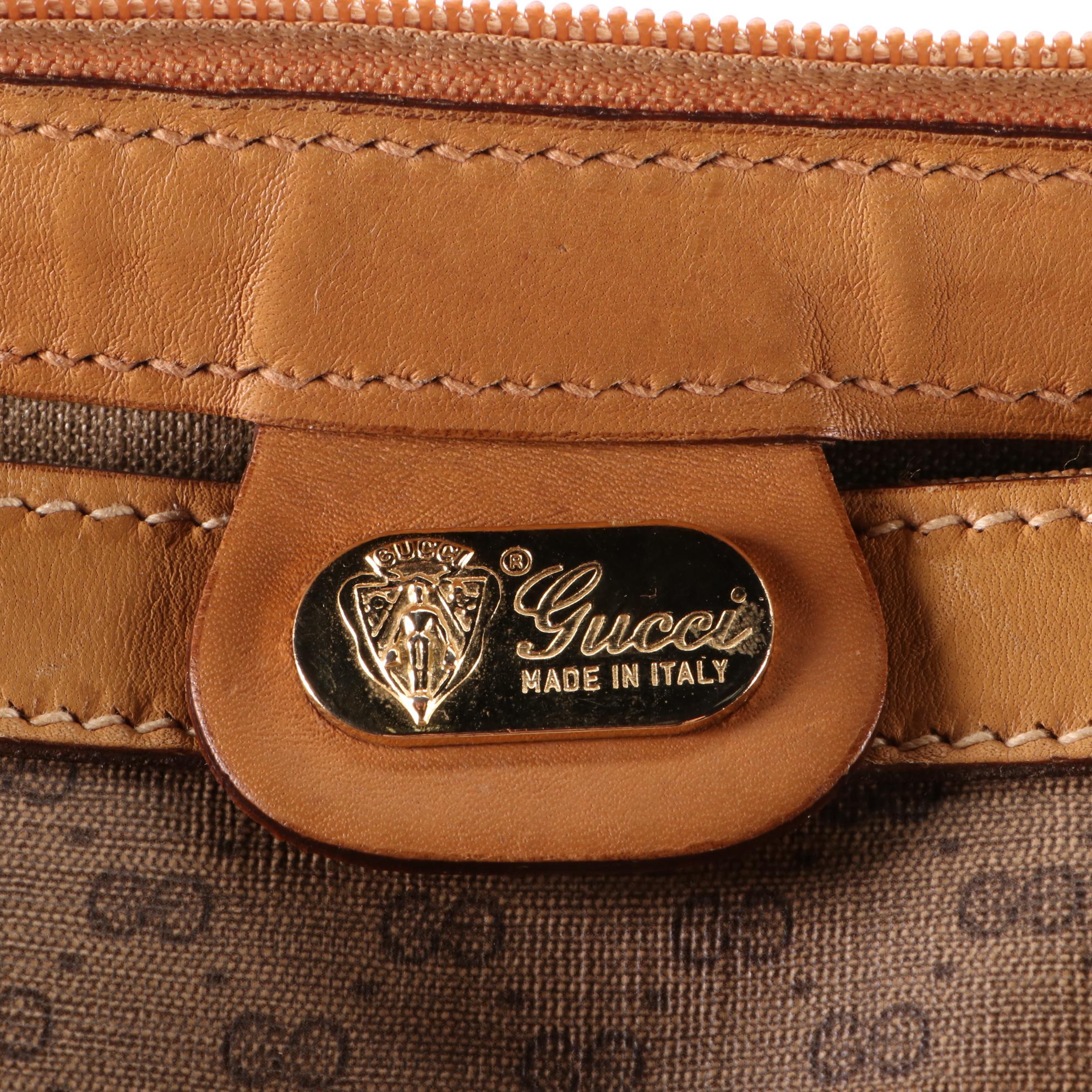 Gucci Web Travel Bag in Micro GG Canvas and Leather