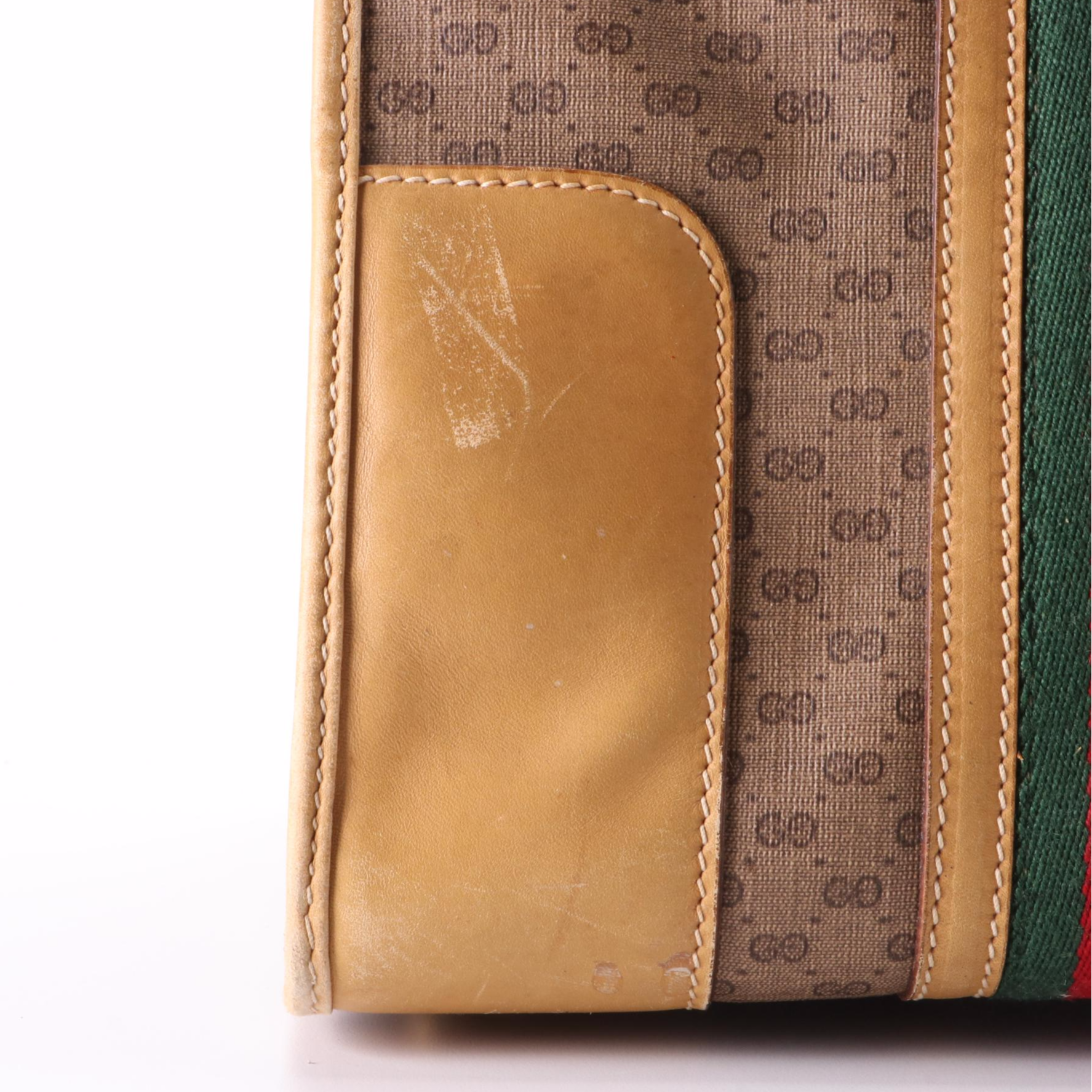 Gucci Web Travel Bag in Micro GG Canvas and Leather