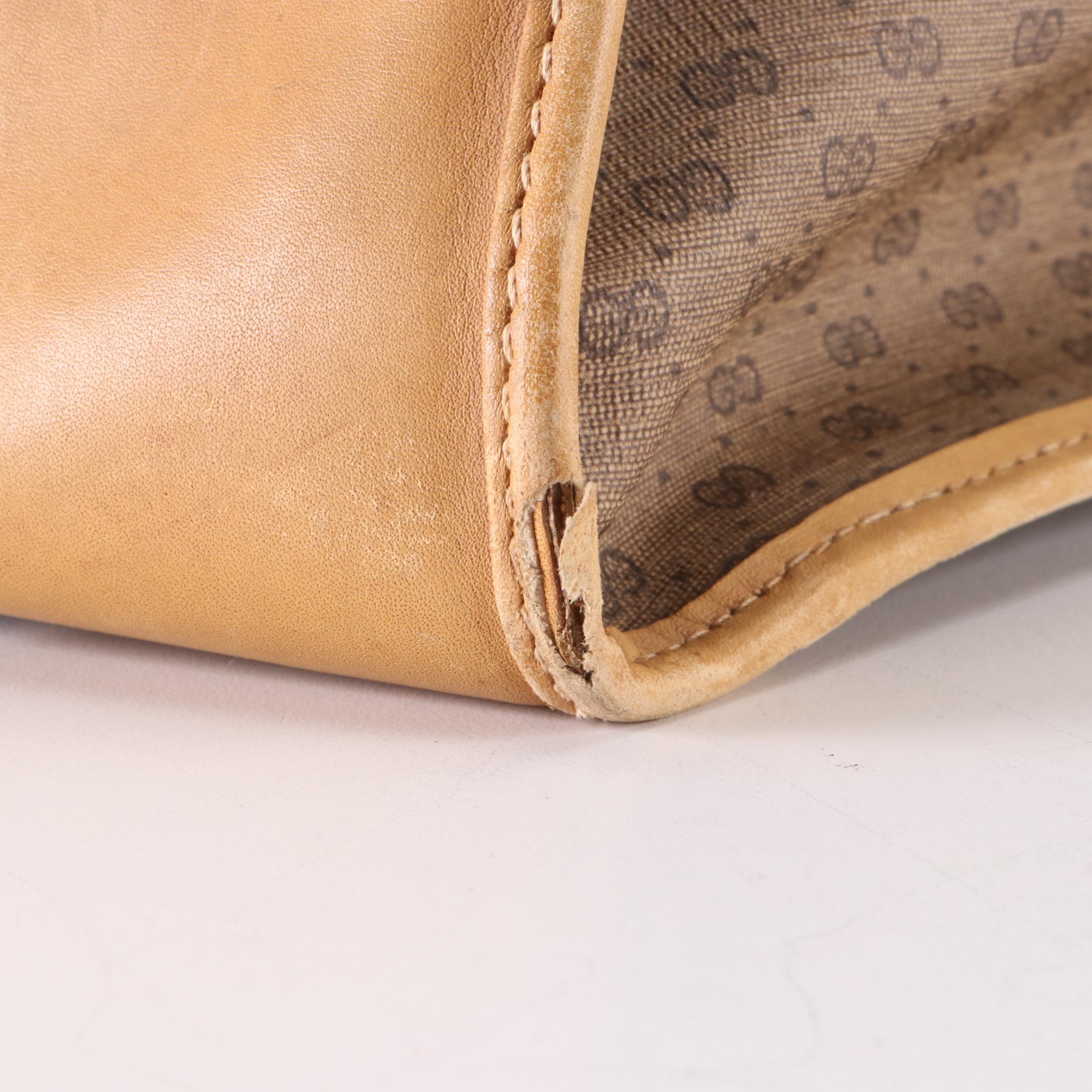 Gucci Web Travel Bag in Micro GG Canvas and Leather