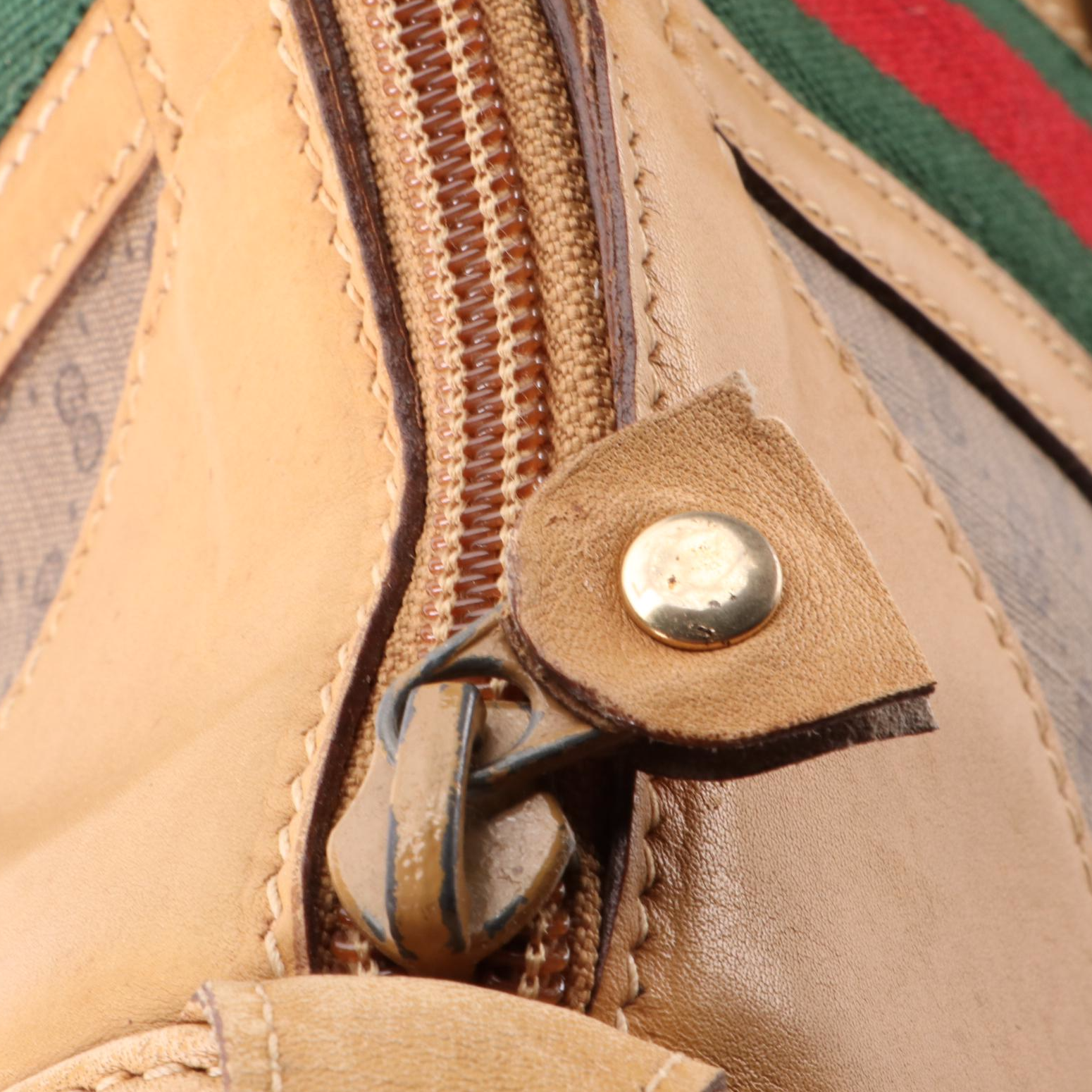 Gucci Web Travel Bag in Micro GG Canvas and Leather