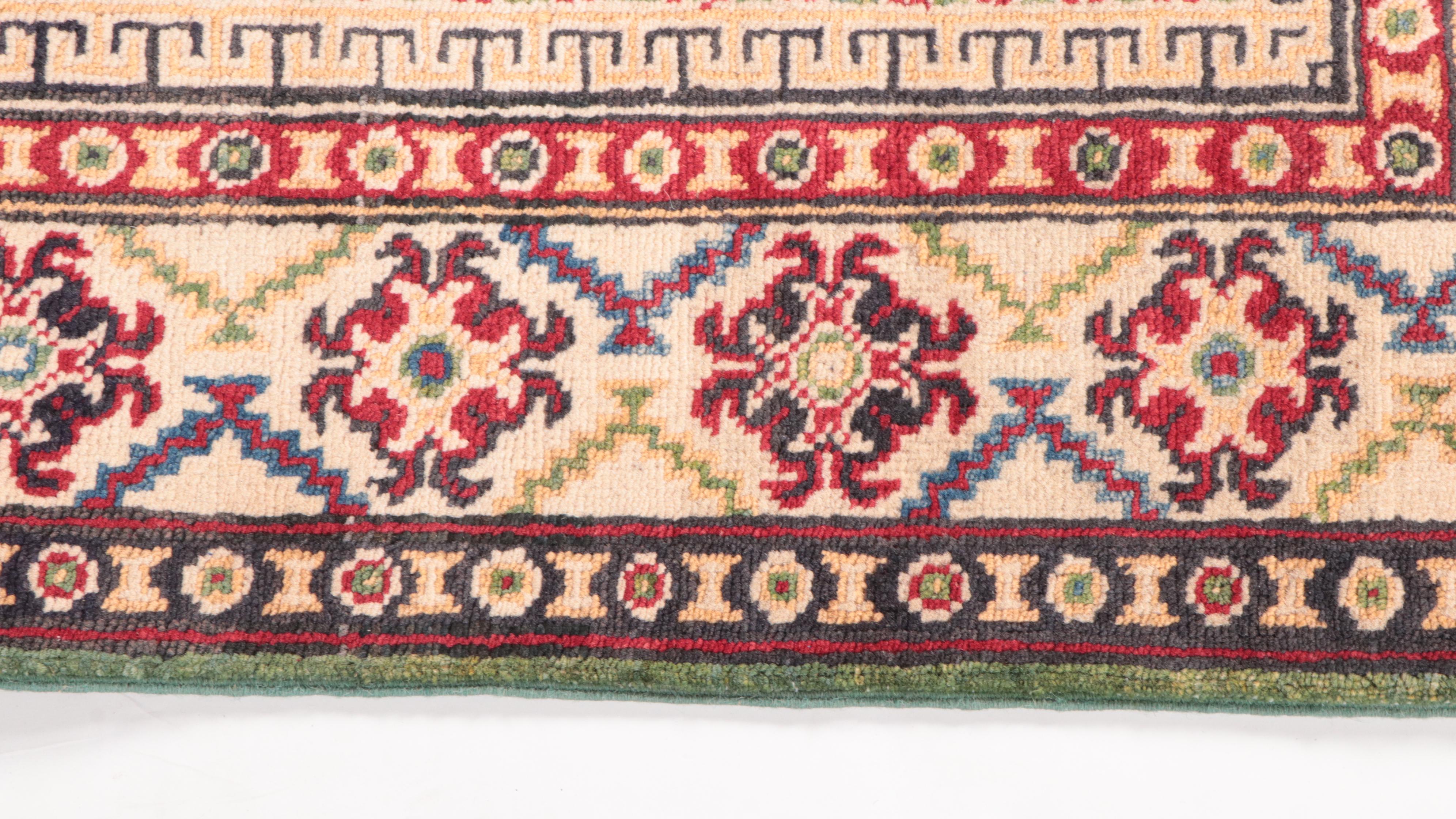 4' x 6' Hand-Knotted Pakistani Kazak Area Rug