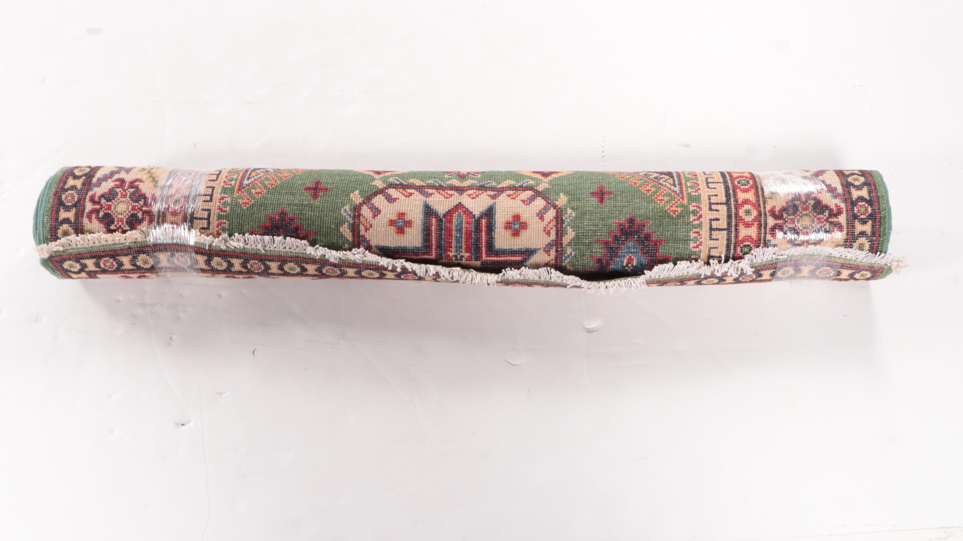 4' x 6' Hand-Knotted Pakistani Kazak Area Rug