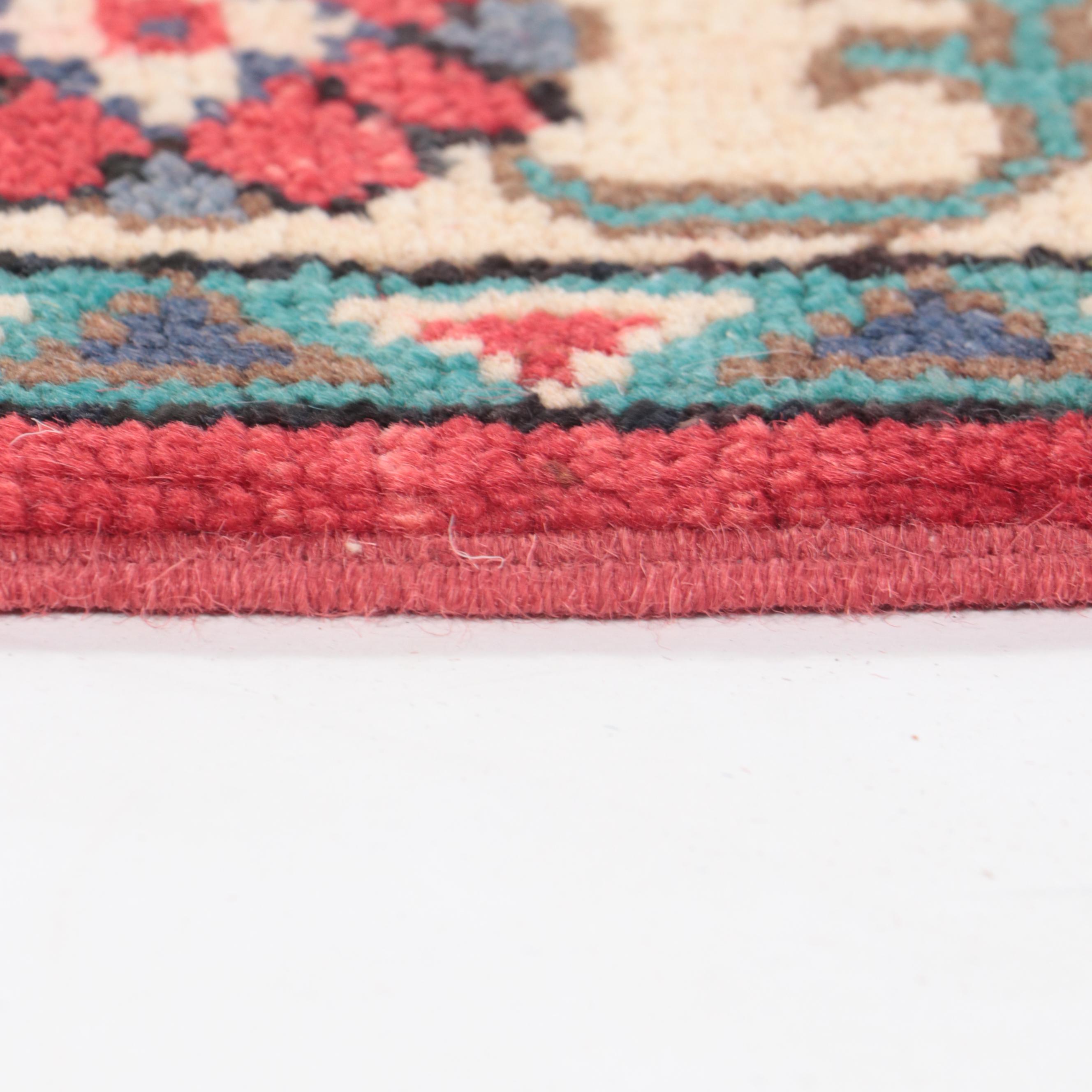 2'9 x 4'3 Hand-Knotted Afghan Kazak-Style Accent Rug