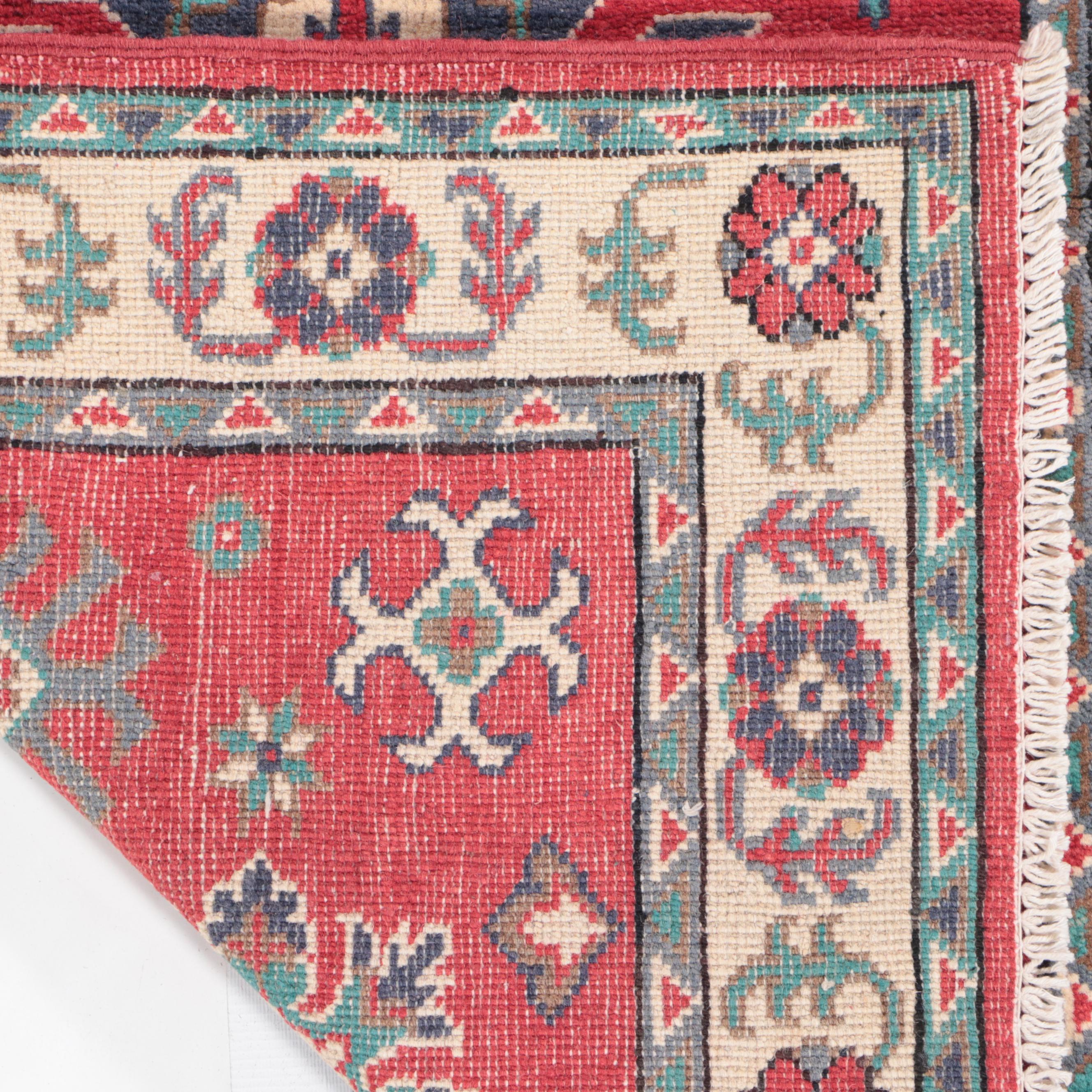 2'9 x 4'3 Hand-Knotted Afghan Kazak-Style Accent Rug
