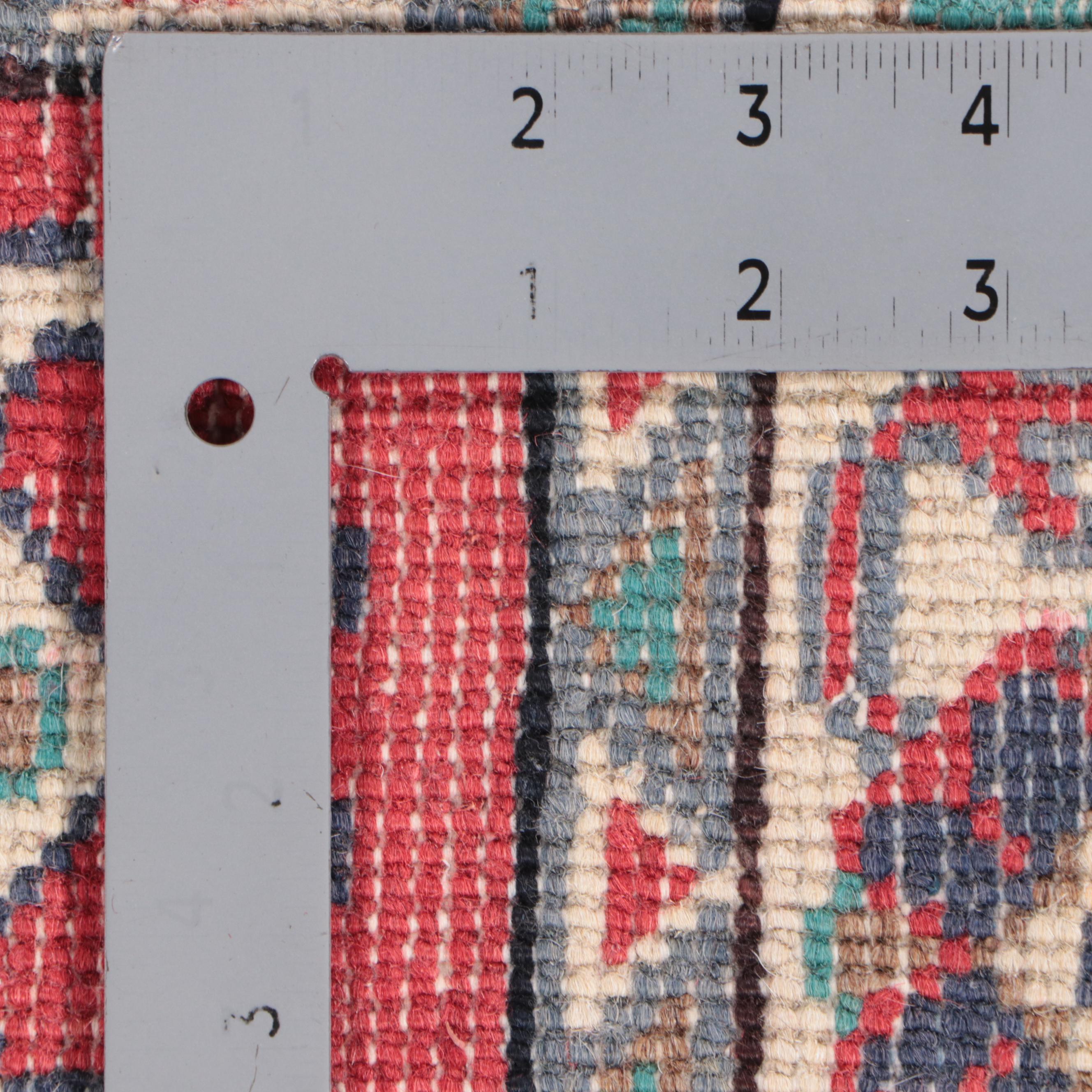 2'9 x 4'3 Hand-Knotted Afghan Kazak-Style Accent Rug