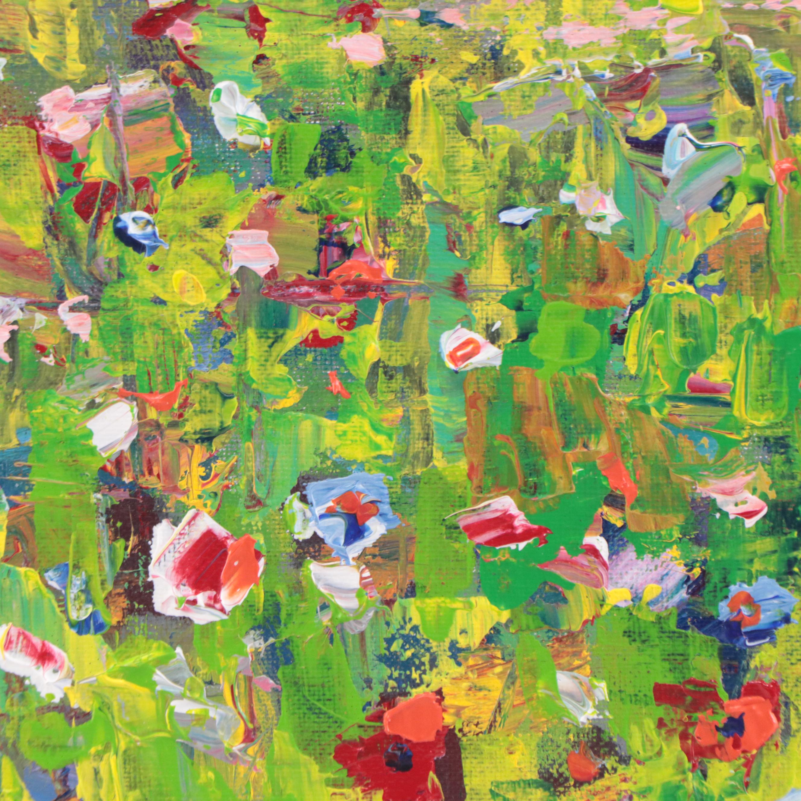 Amelia Colne Floral Acrylic Painting, 21st Century