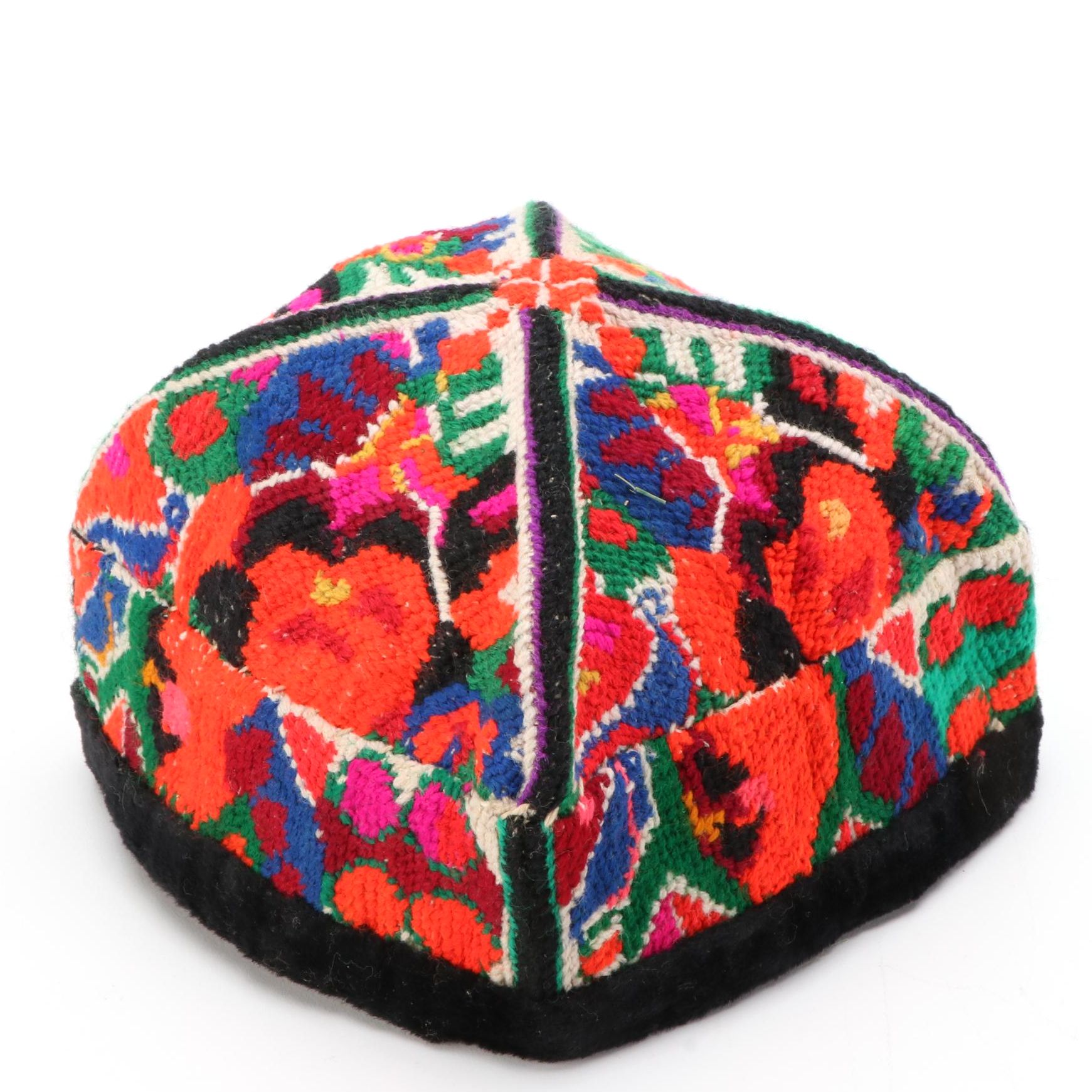 Uyghur/Kashgar Style Embroidered Woven Doppa Hat