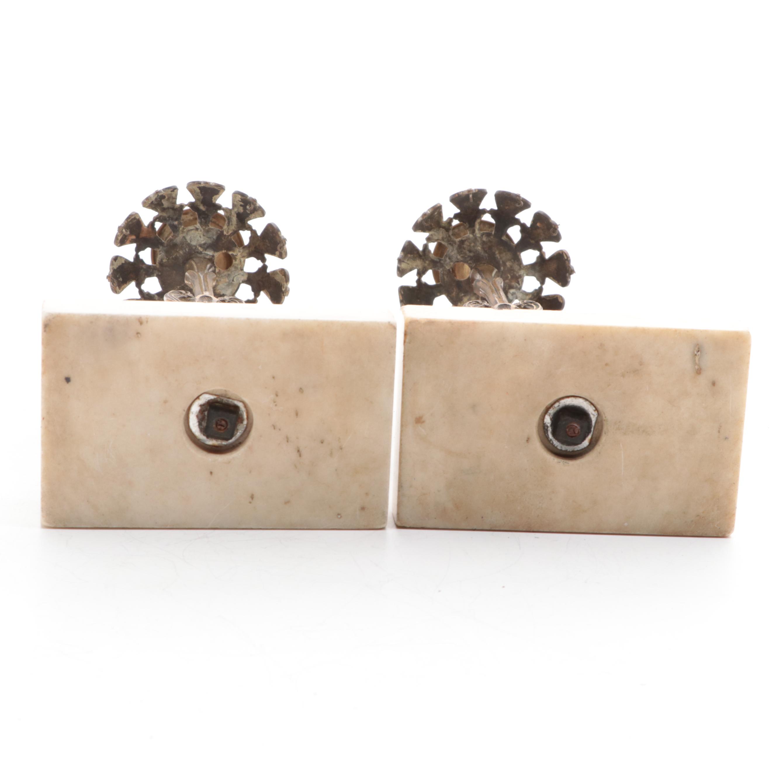 Victorian Gilt Cast Metal Ewe and Lamb Girandoles, Mid to Late 19th Century