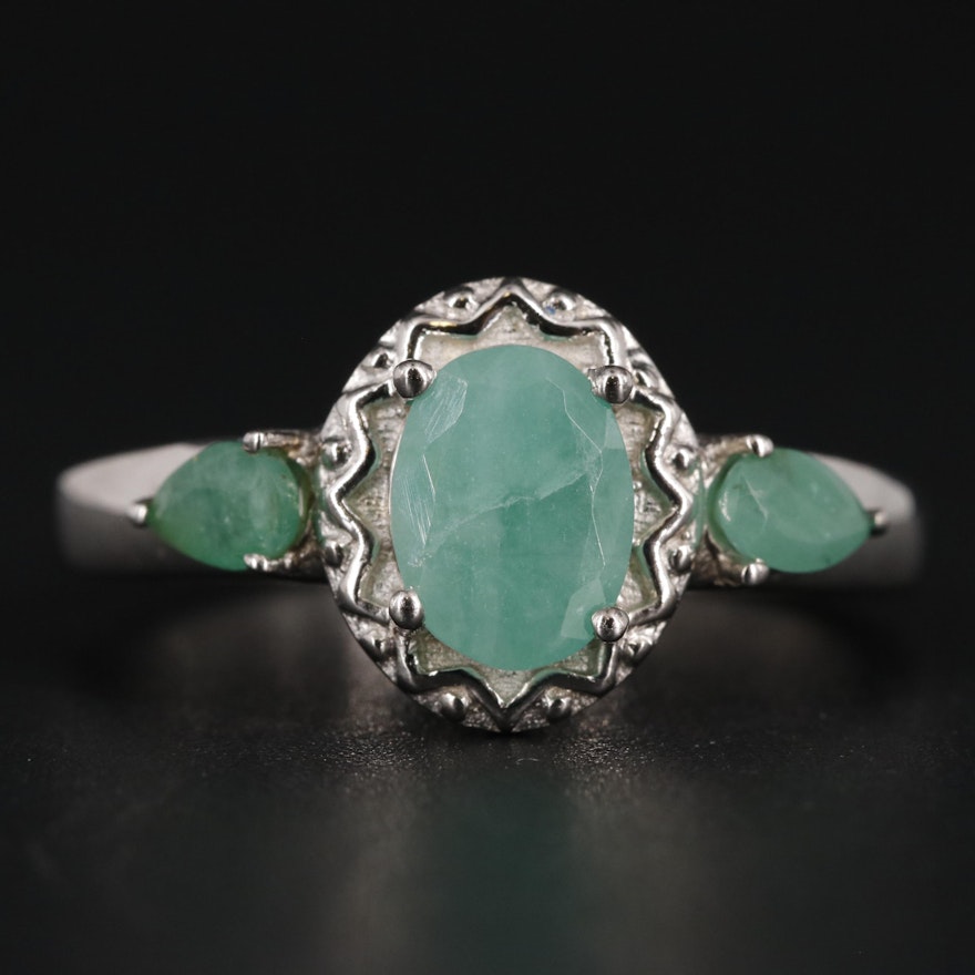 Sterling Silver Emerald Ring