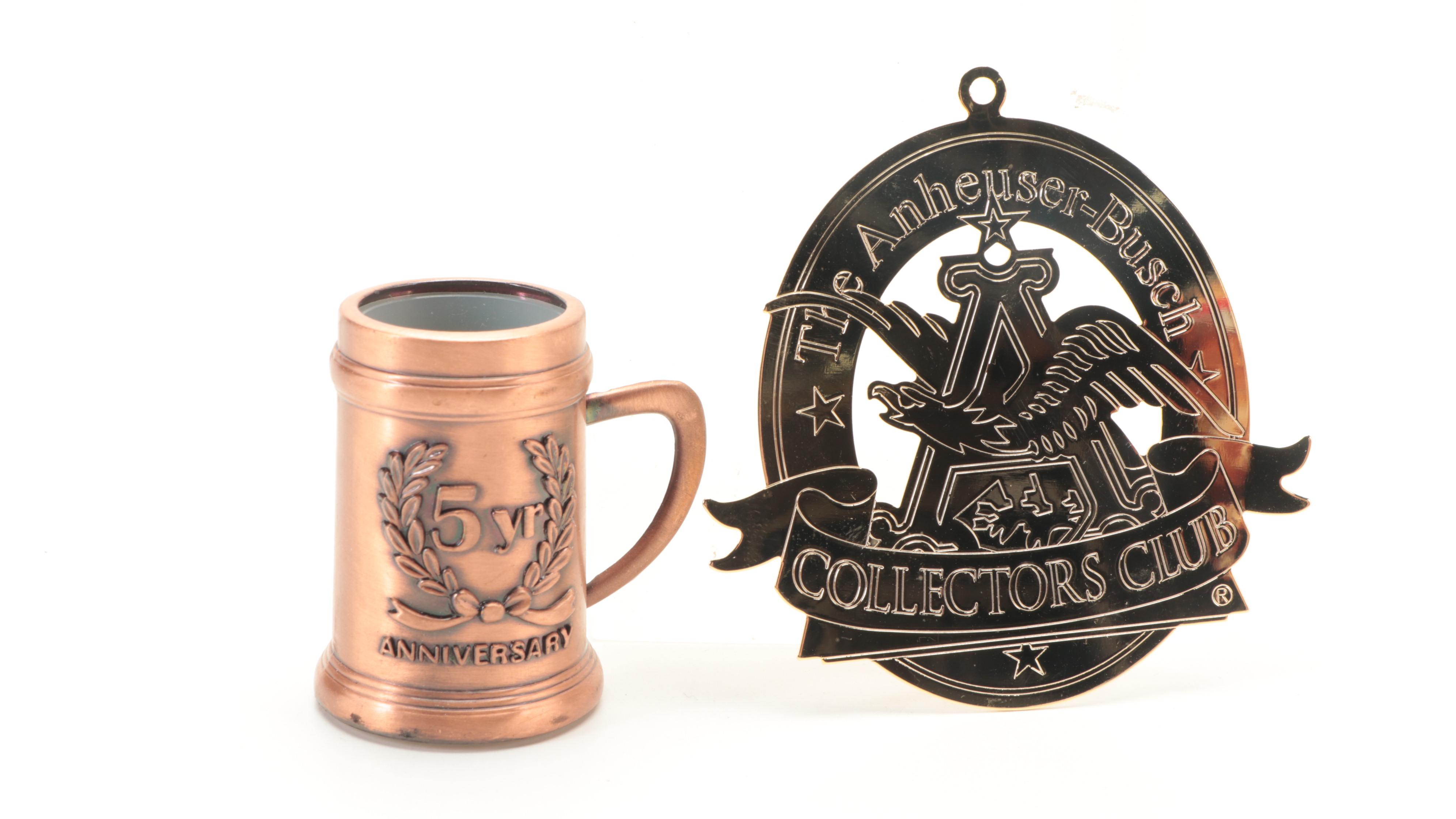 Anheuser-Busch Collector's Club Commemorative Steins and Ornaments