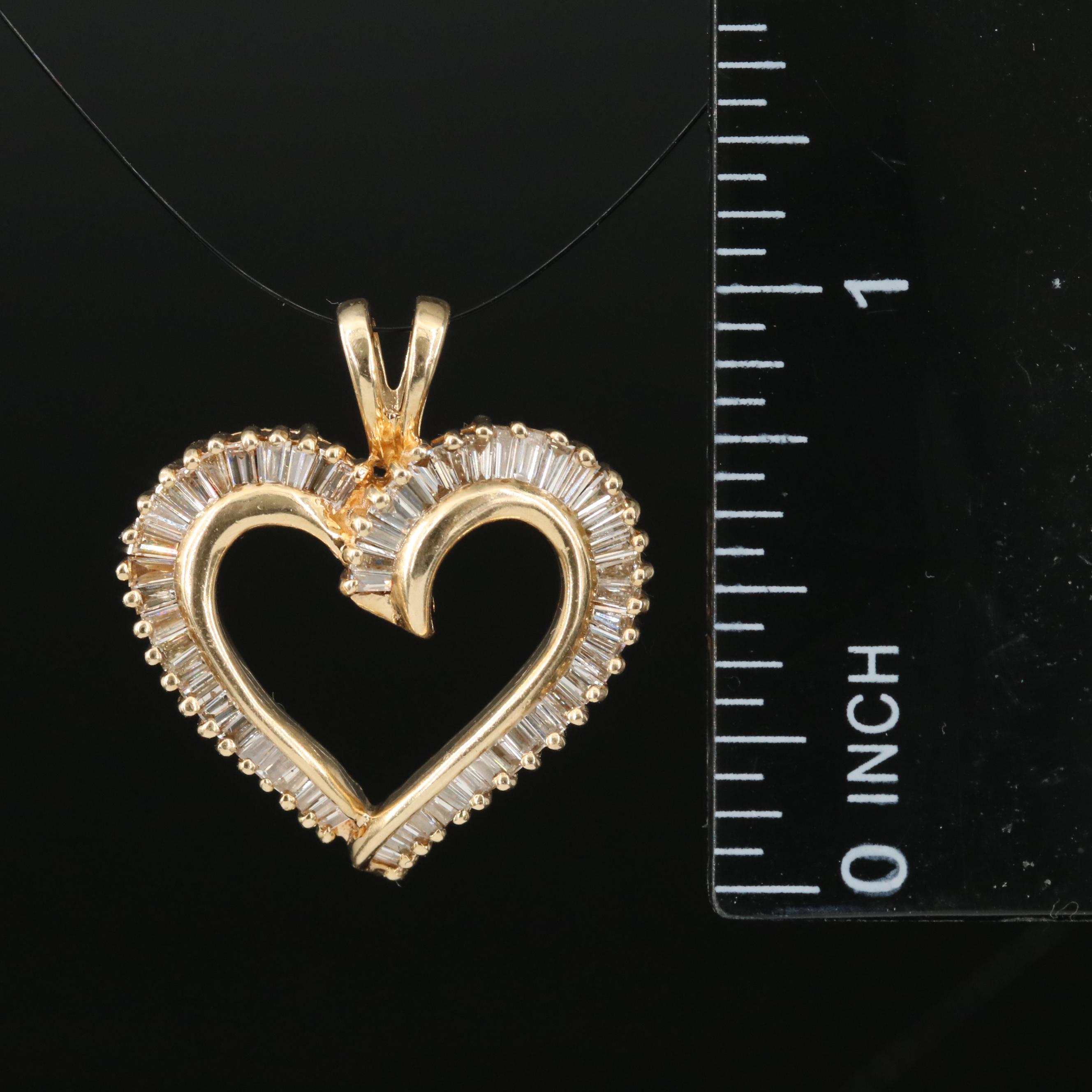 14K 1.02 CTW Diamond Heart Pendant