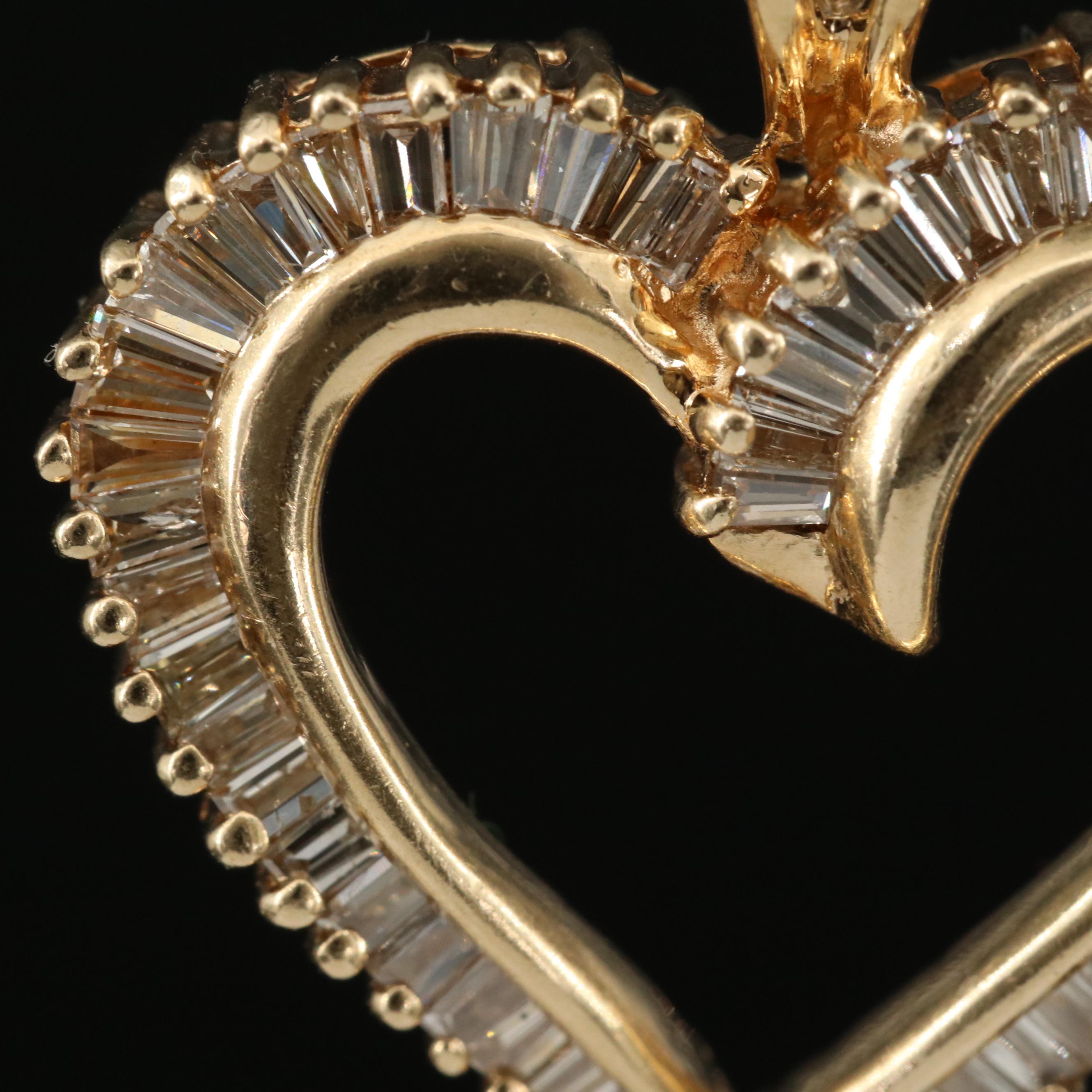 14K 1.02 CTW Diamond Heart Pendant