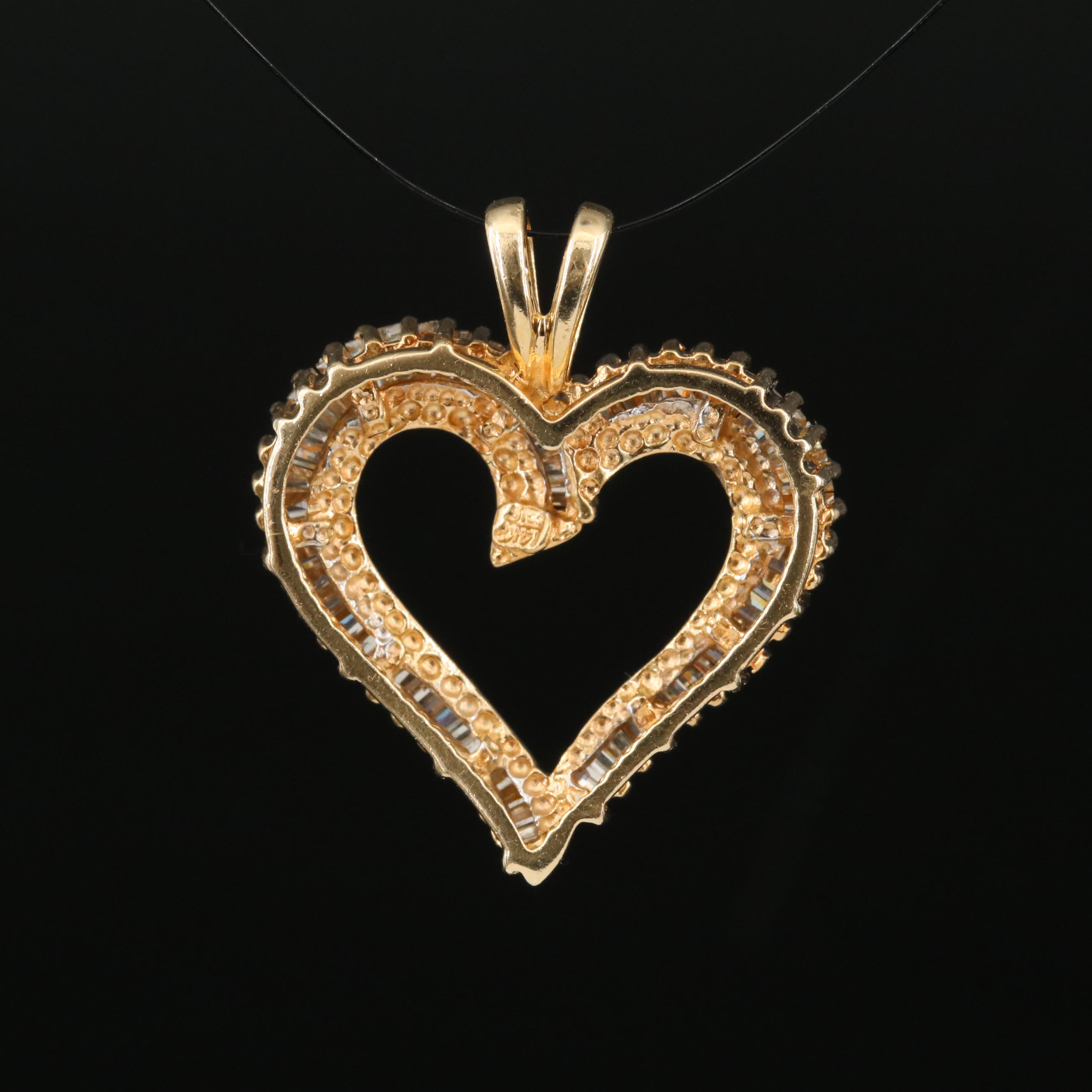 14K 1.02 CTW Diamond Heart Pendant