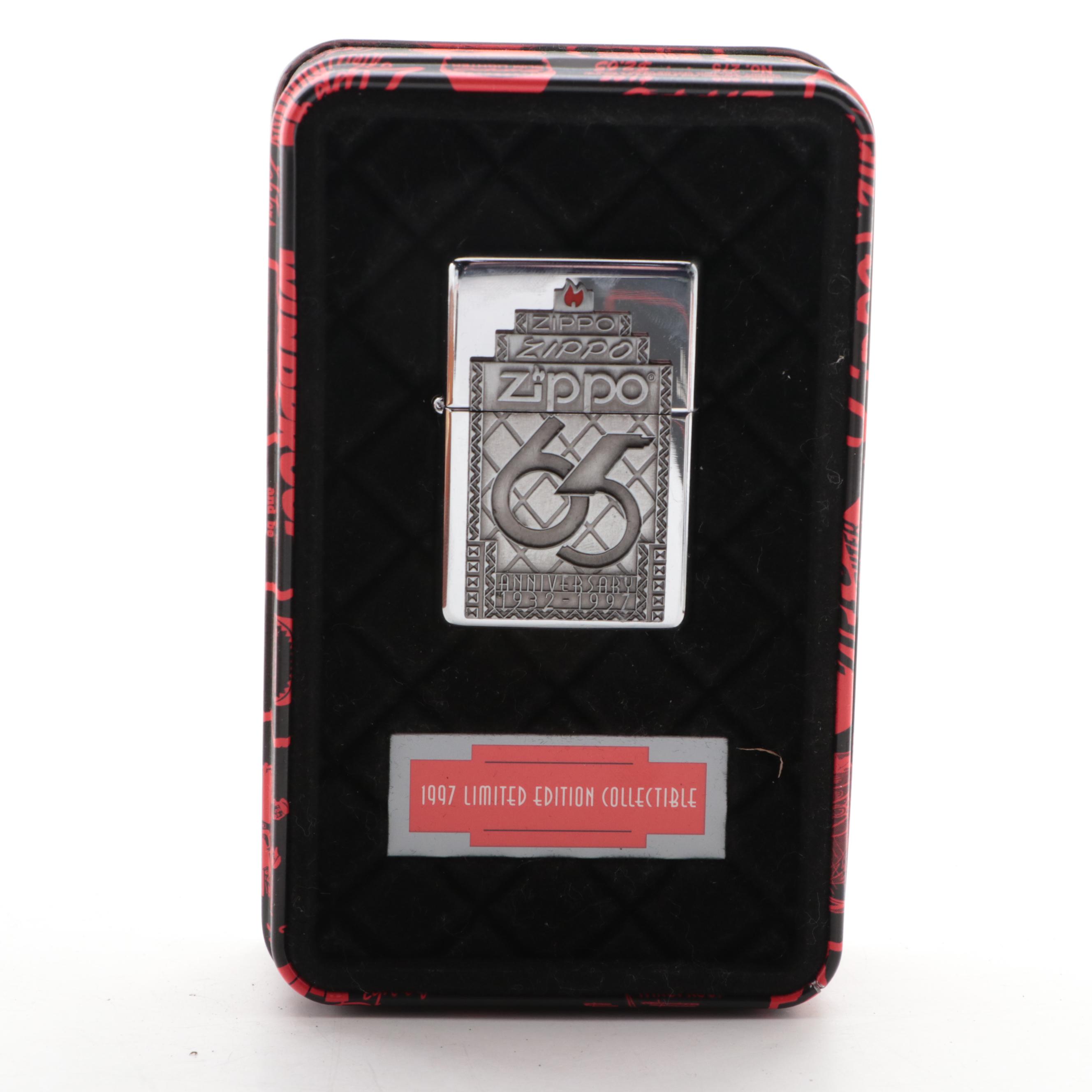 Zippo Metal Lighters Including Limited Edition 65th Anniversary