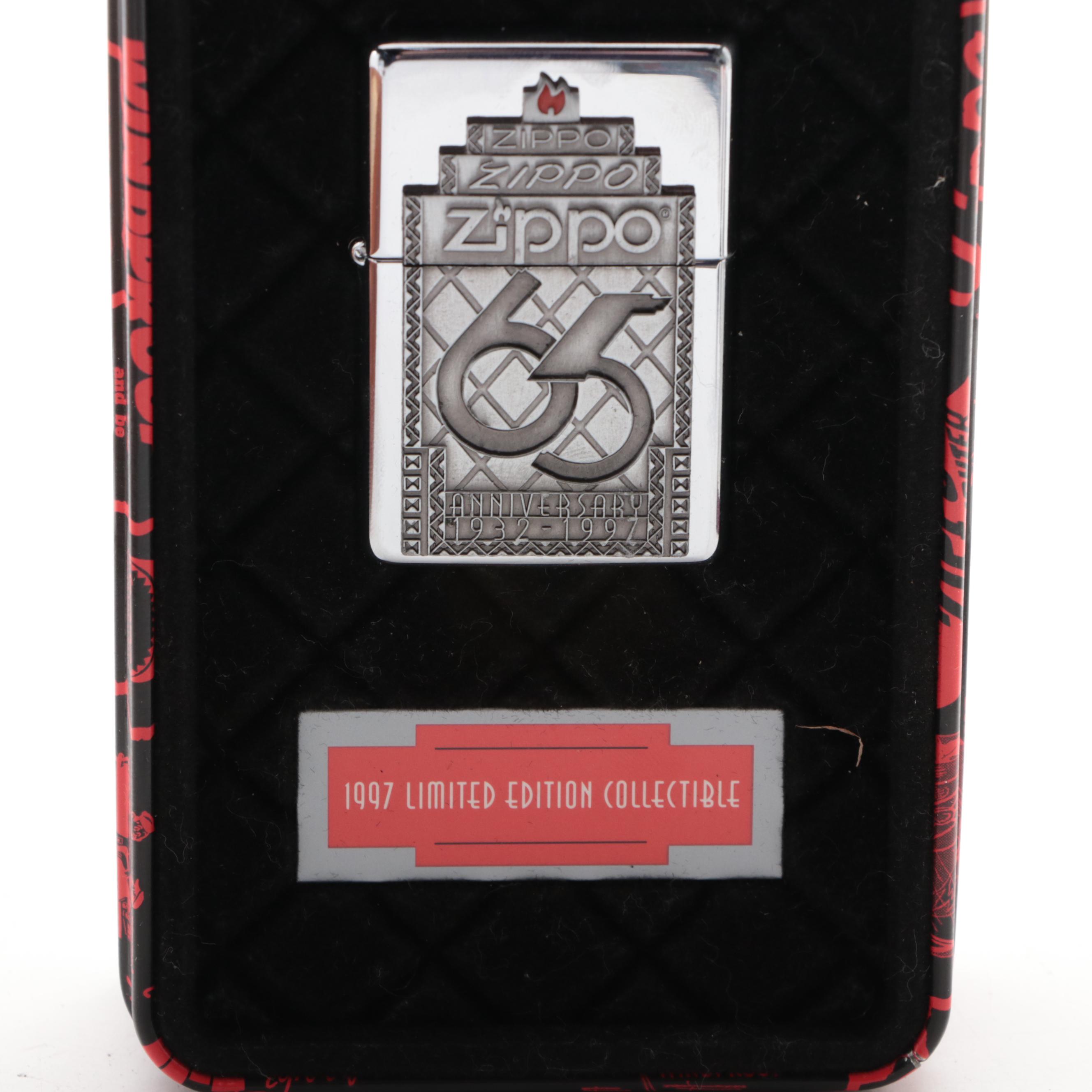 Zippo Metal Lighters Including Limited Edition 65th Anniversary
