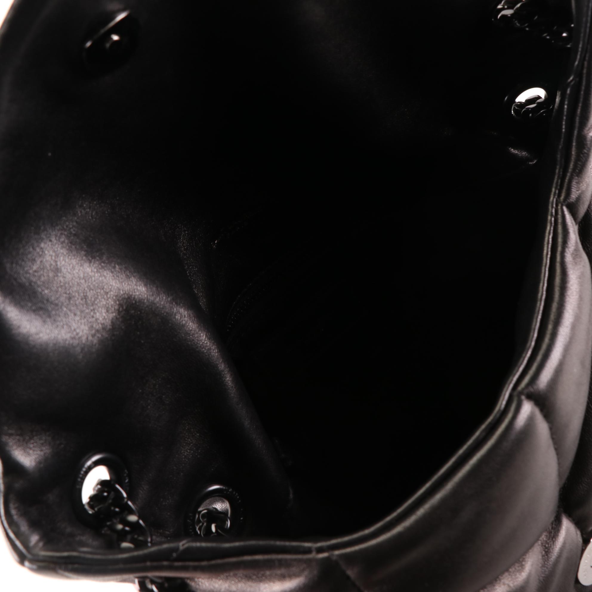 Saint Laurent Small LouLou Puffer Shoulder Bag in Quilted Black Lambskin