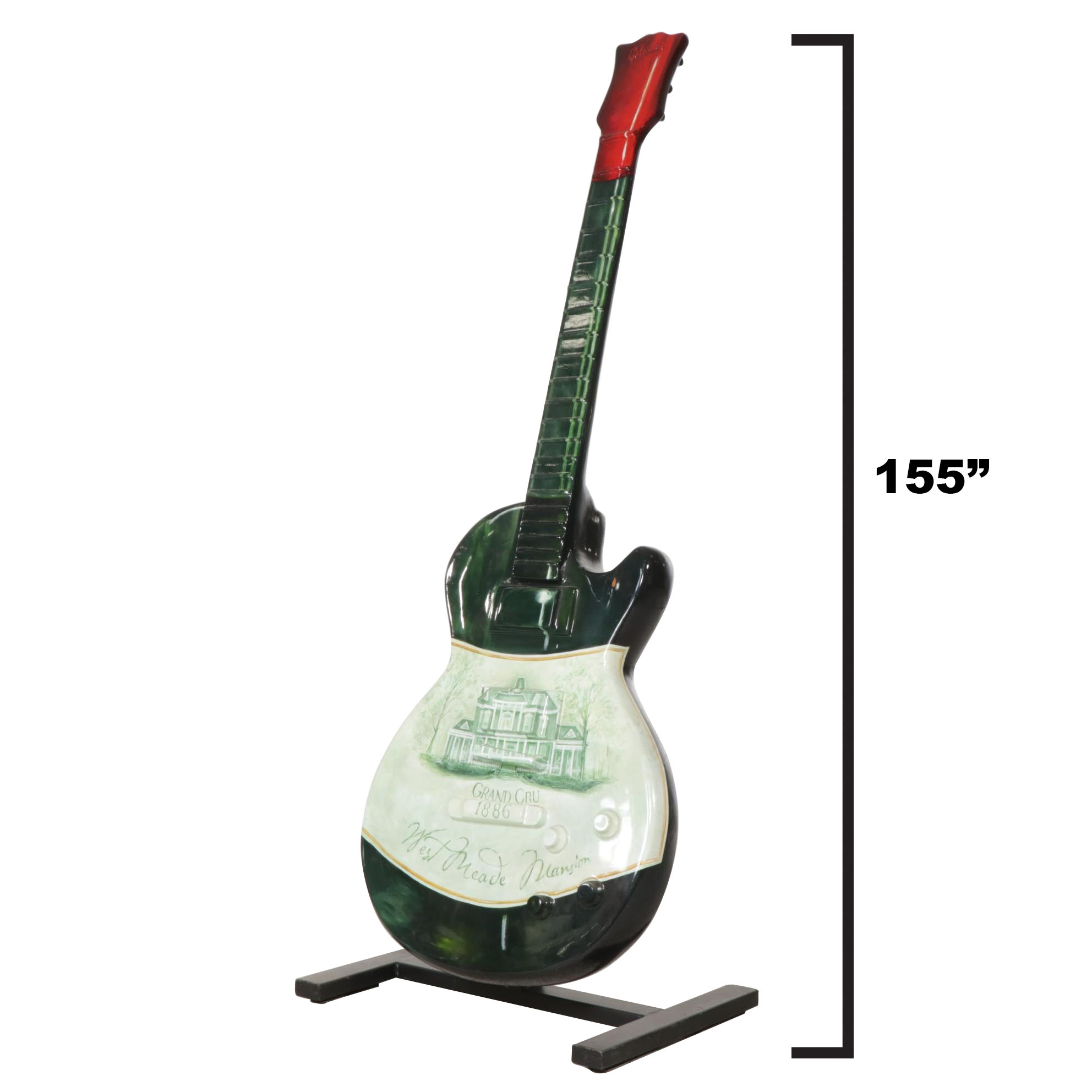 Gibson Guitar Large-Scale Painted Fiberglass Sculpture and Stand