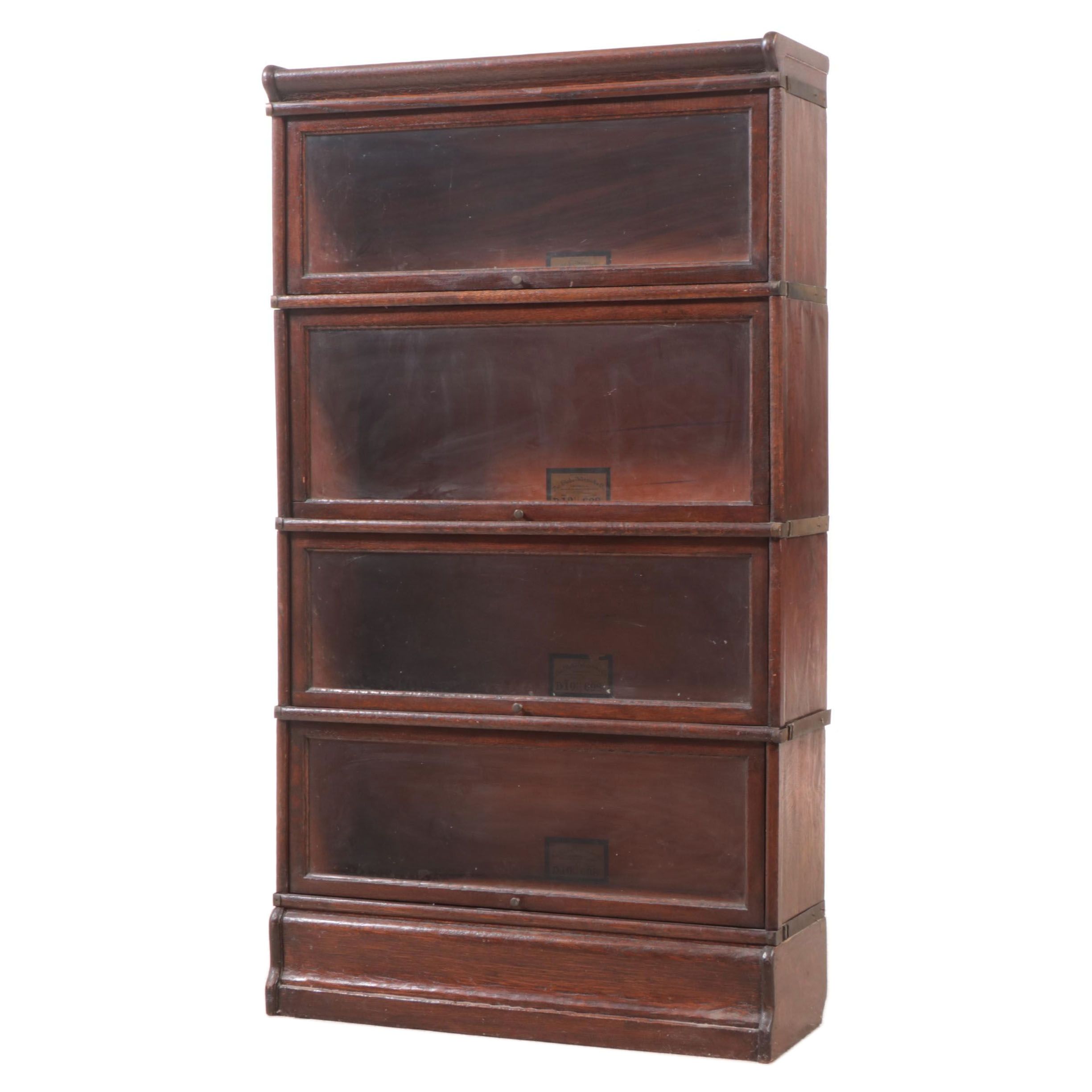 The Globe-Wernicke Co. Oak Four-Stack Barrister's Bookcase, Early 20th Century