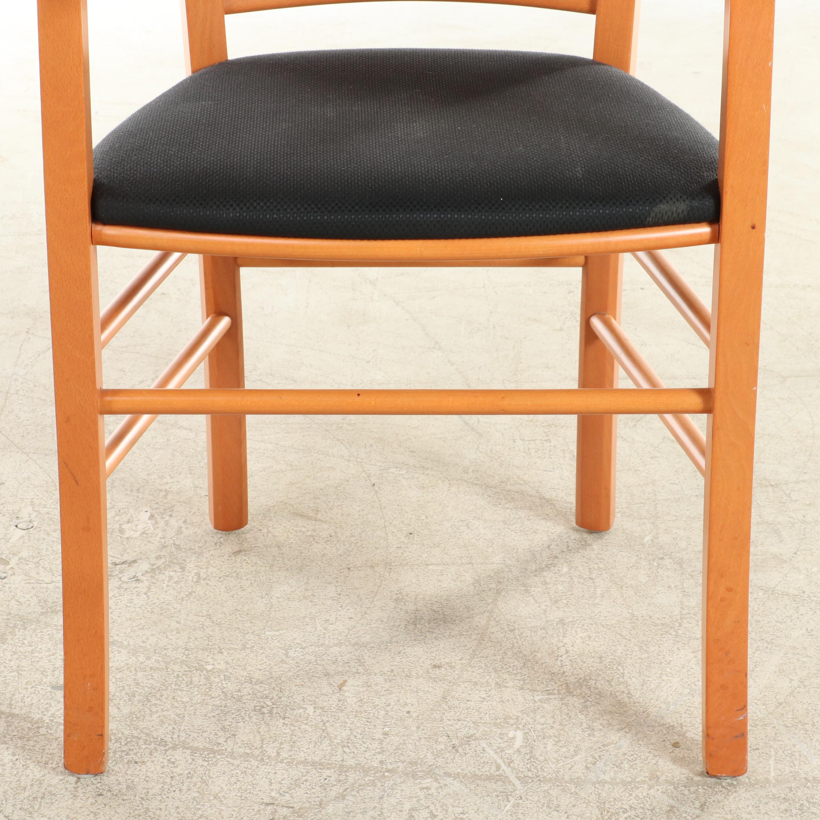 Four Tonon & Co. Beech X-Back Armchairs, Late 20th Century