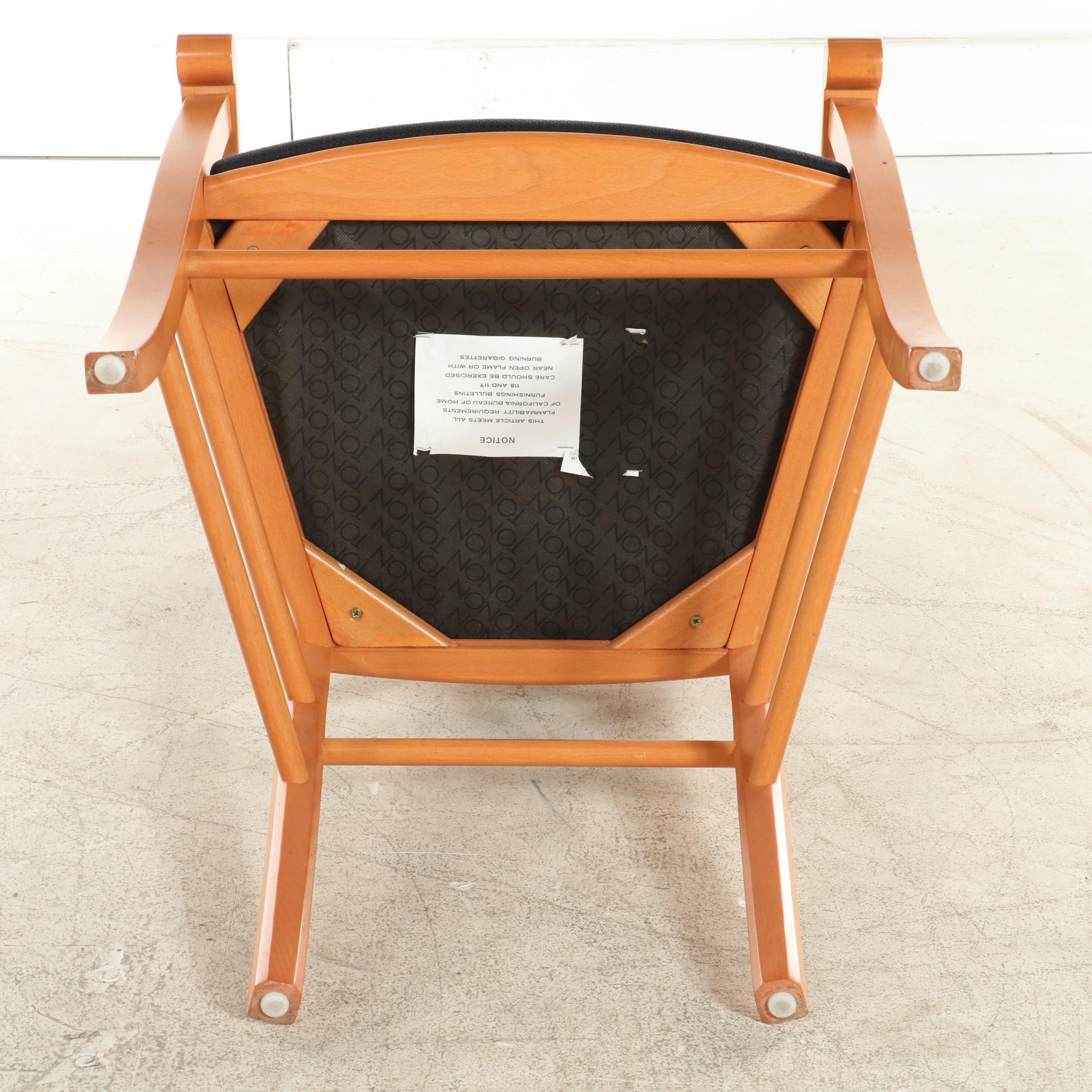 Four Tonon & Co. Beech X-Back Armchairs, Late 20th Century