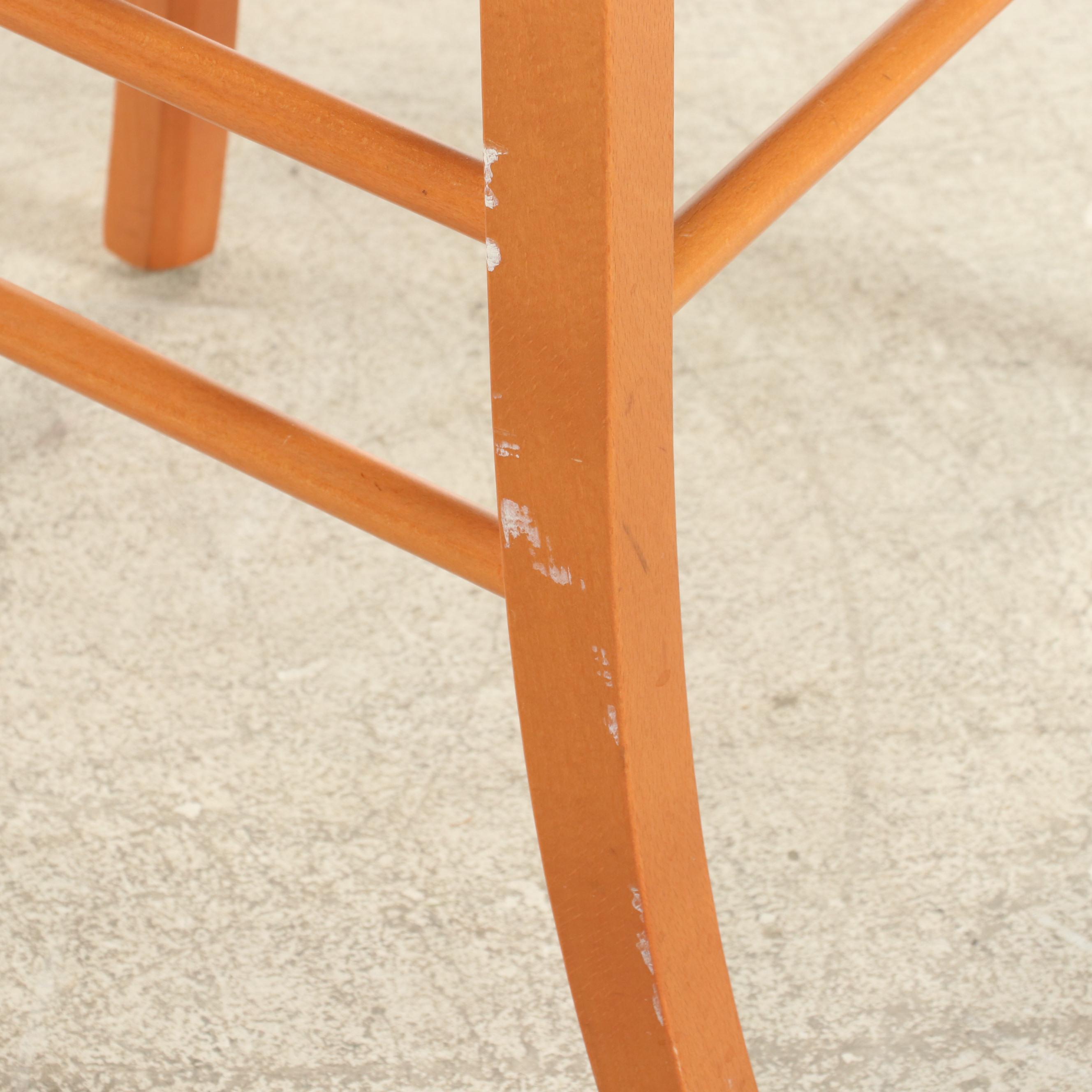 Four Tonon & Co. Beech X-Back Armchairs, Late 20th Century