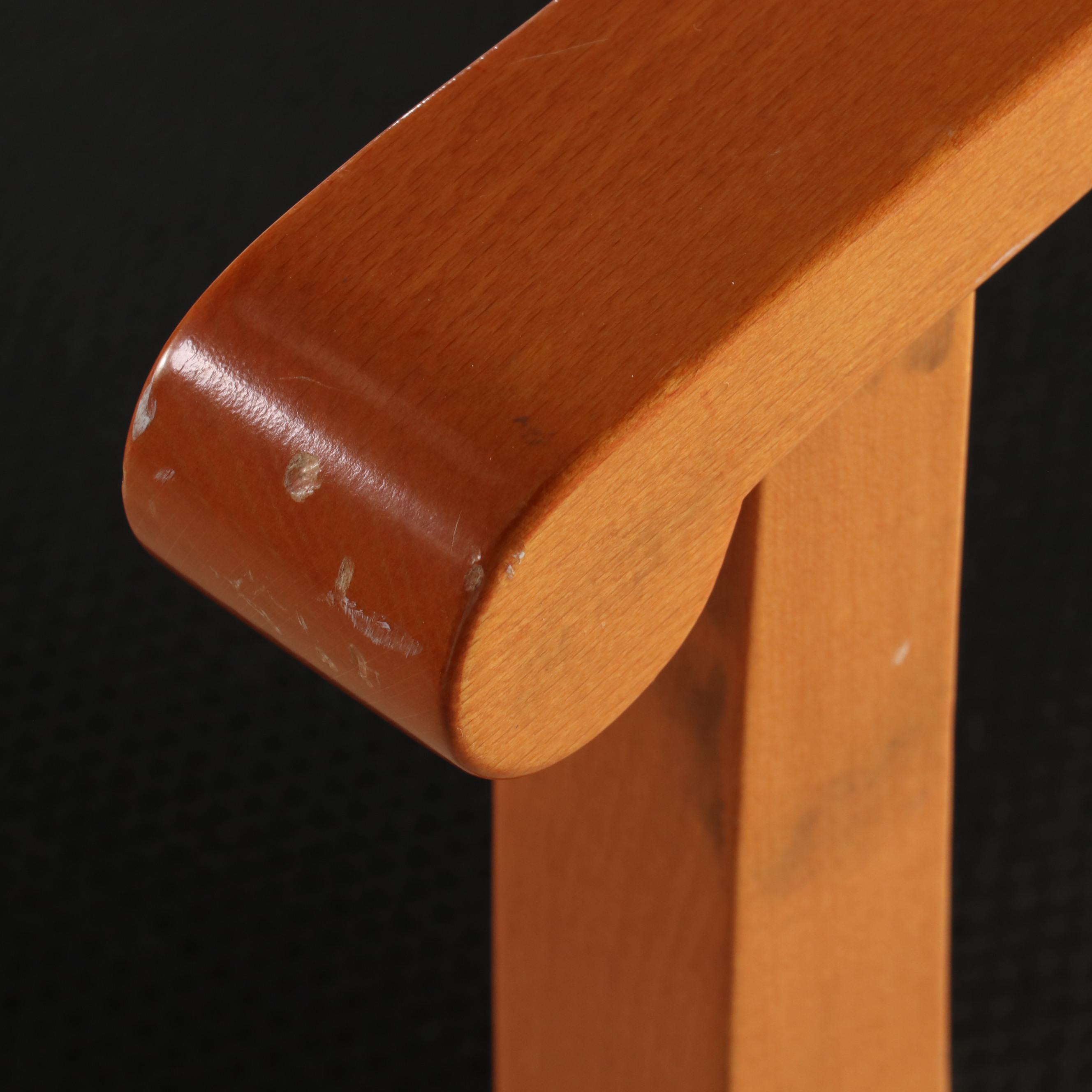 Four Tonon & Co. Beech X-Back Armchairs, Late 20th Century