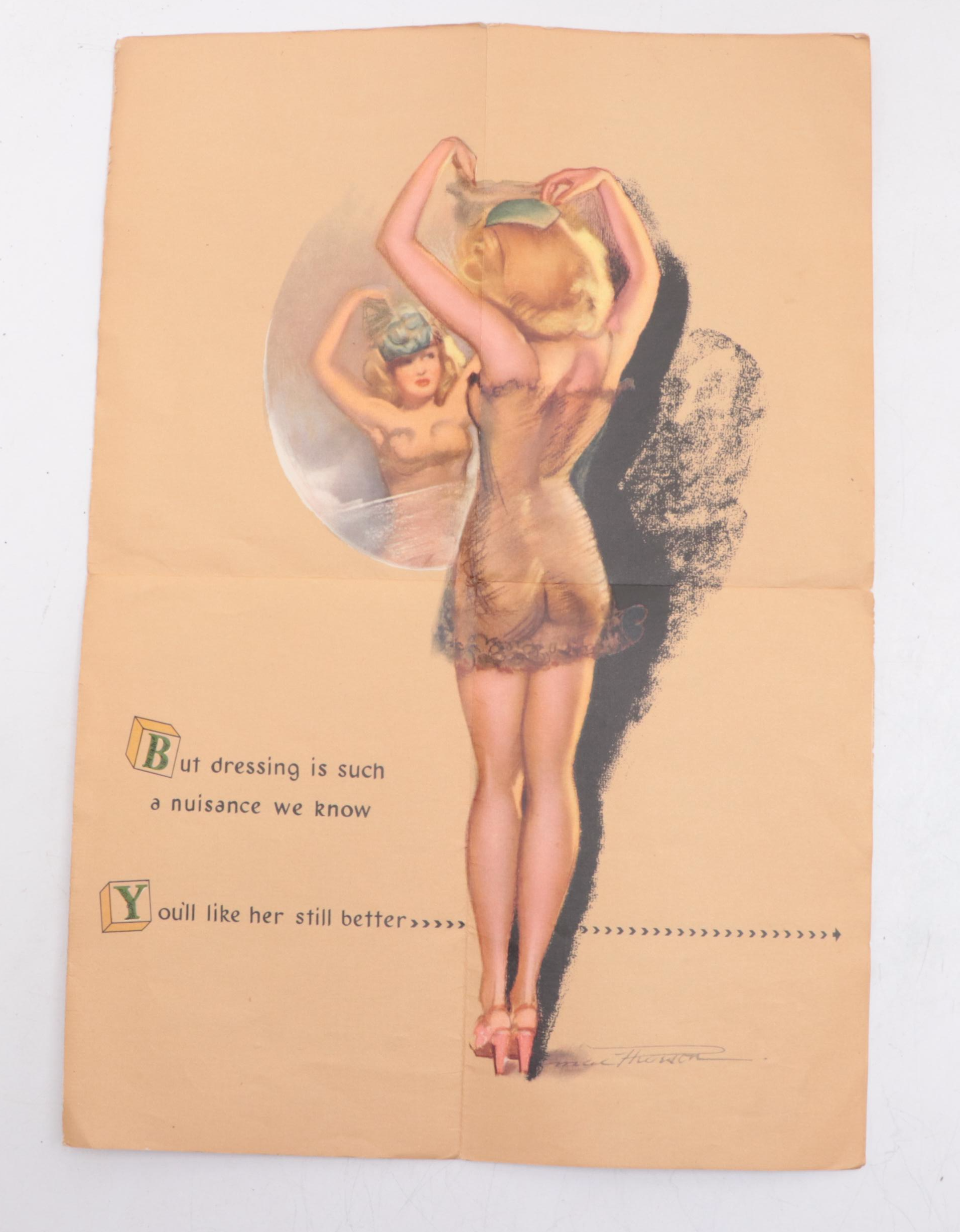 American Fluresit and Other Pin-Up Girl Advertisement Pages, Poster and Postcard