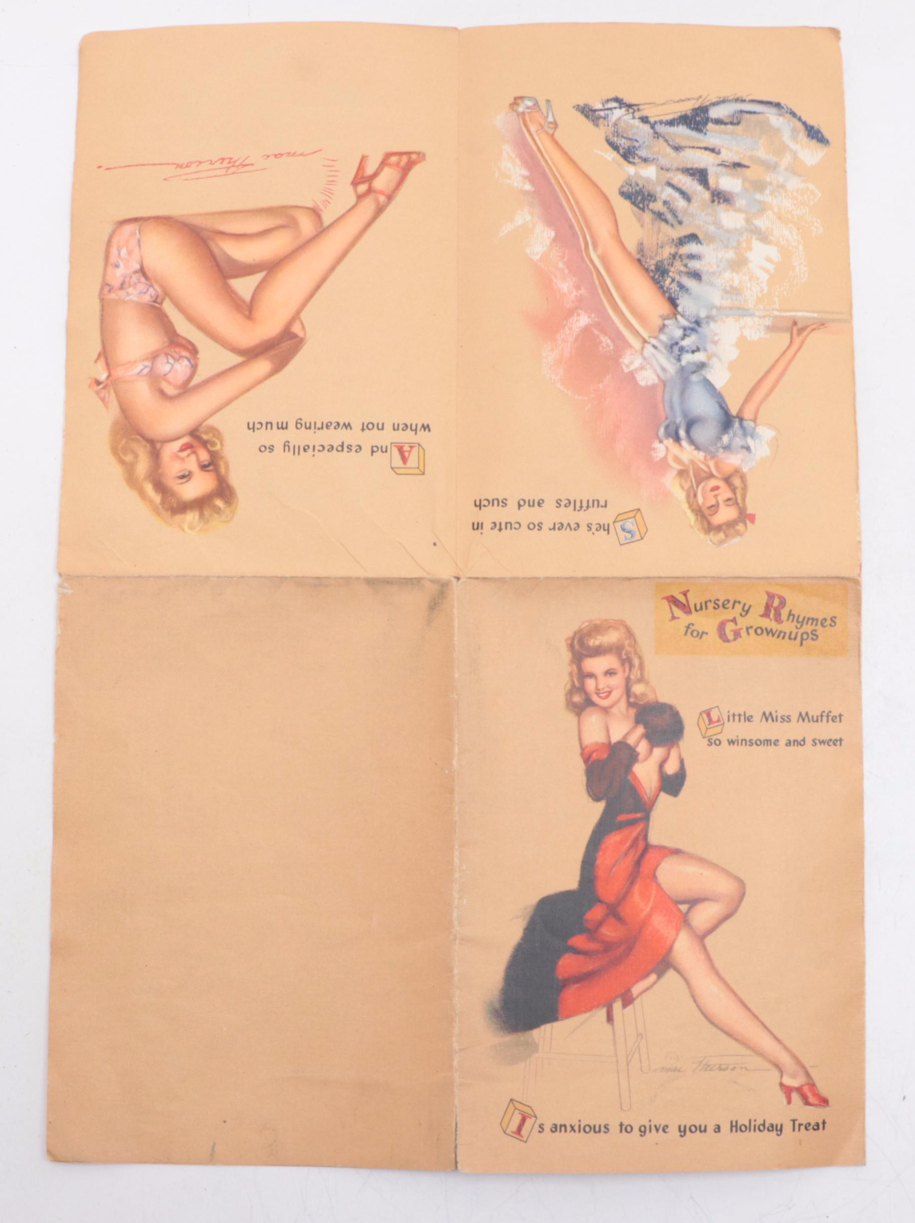 American Fluresit and Other Pin-Up Girl Advertisement Pages, Poster and Postcard