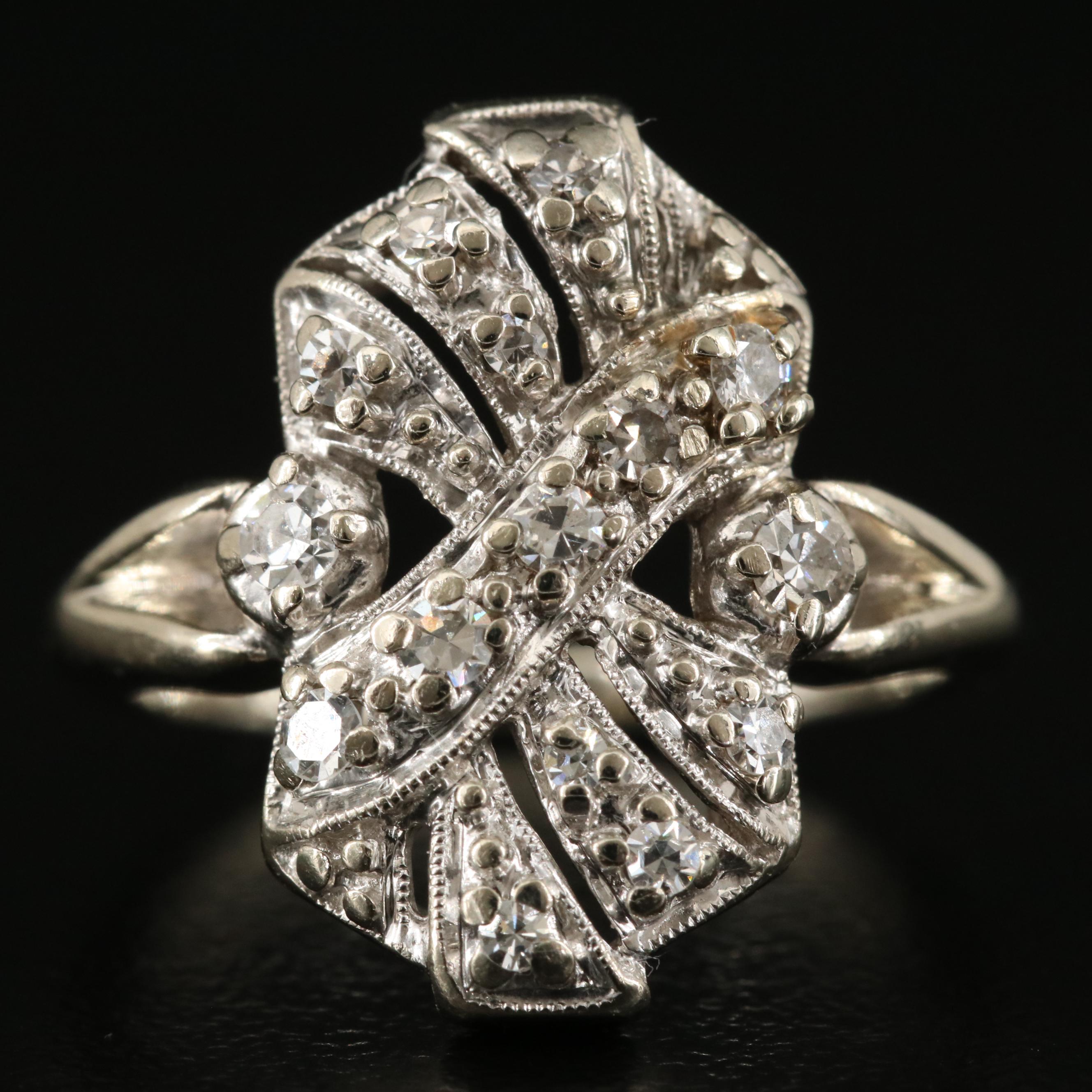 Vintage 14K 0.25 CTW Diamond Ring