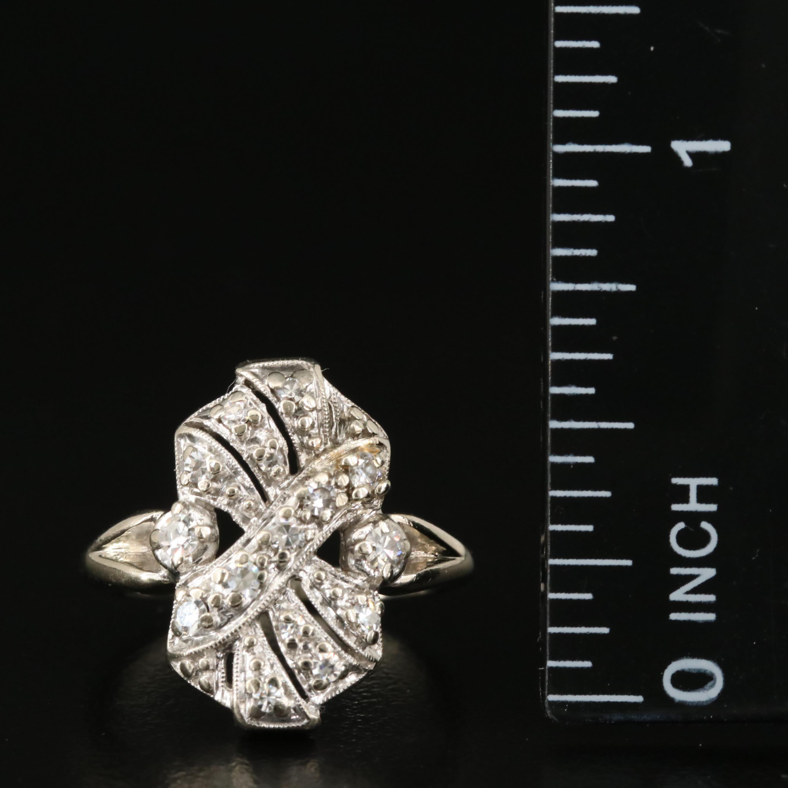 Vintage 14K 0.25 CTW Diamond Ring