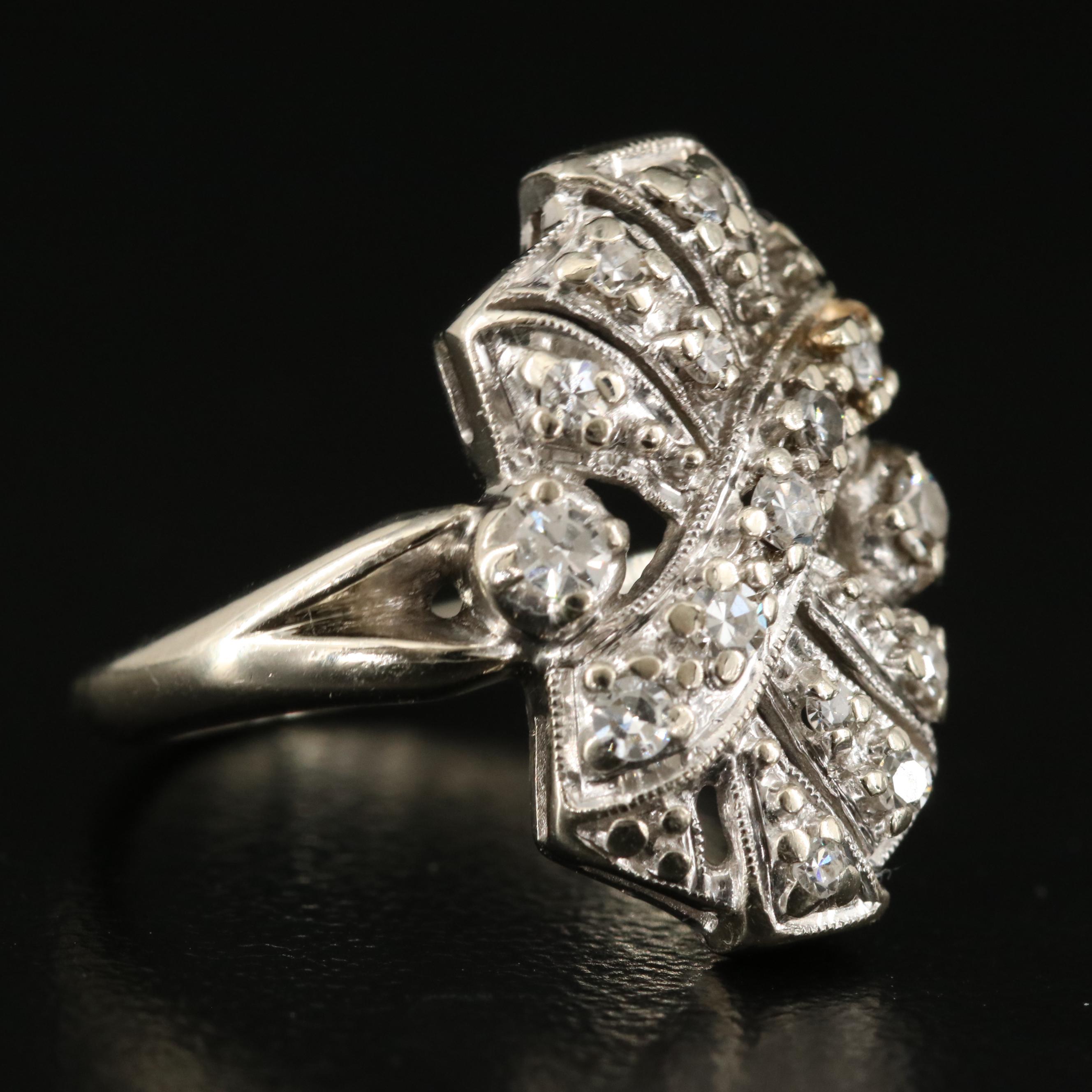 Vintage 14K 0.25 CTW Diamond Ring