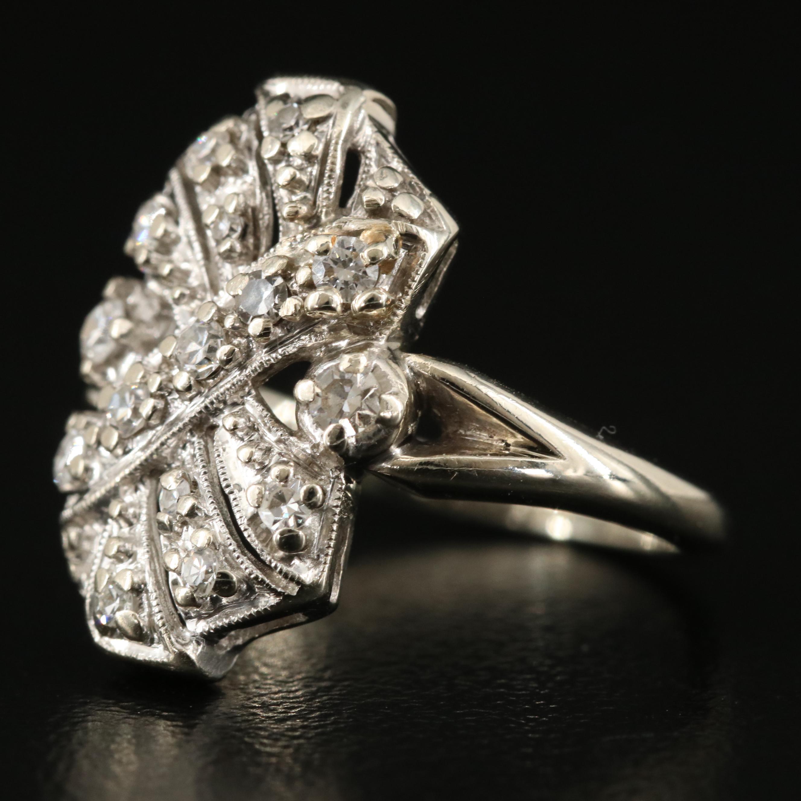 Vintage 14K 0.25 CTW Diamond Ring