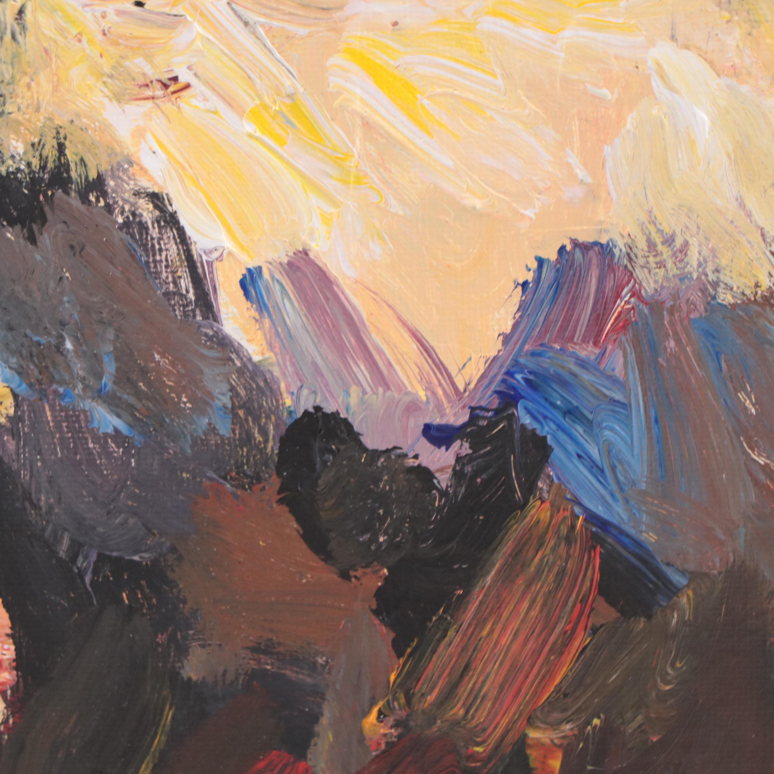 Elle Raines Cow Portrait Acrylic Impasto Painting