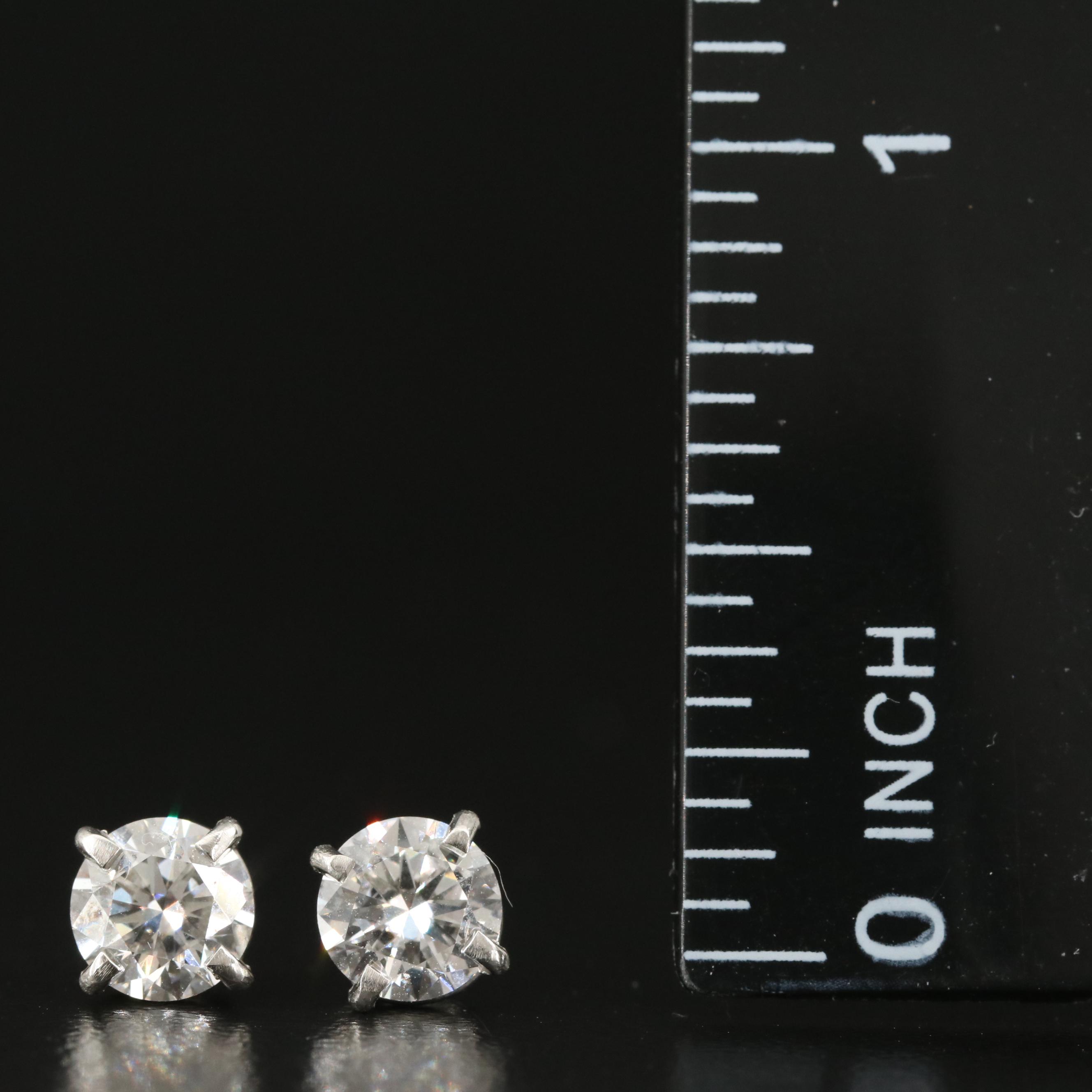 Platinum 1.42 CTW Lab Grown Diamond Stud Earrings with IGI Reports
