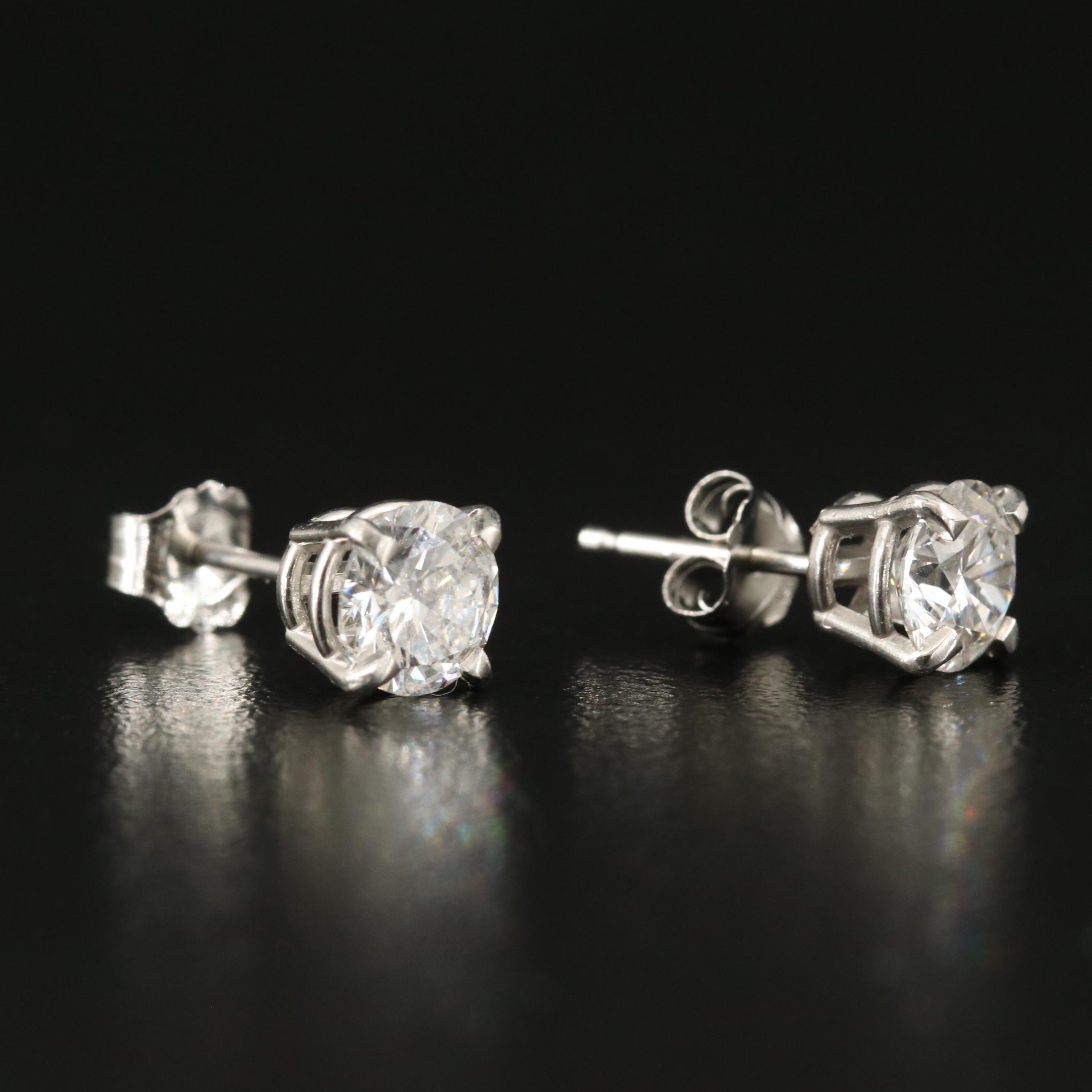 Platinum 1.42 CTW Lab Grown Diamond Stud Earrings with IGI Reports