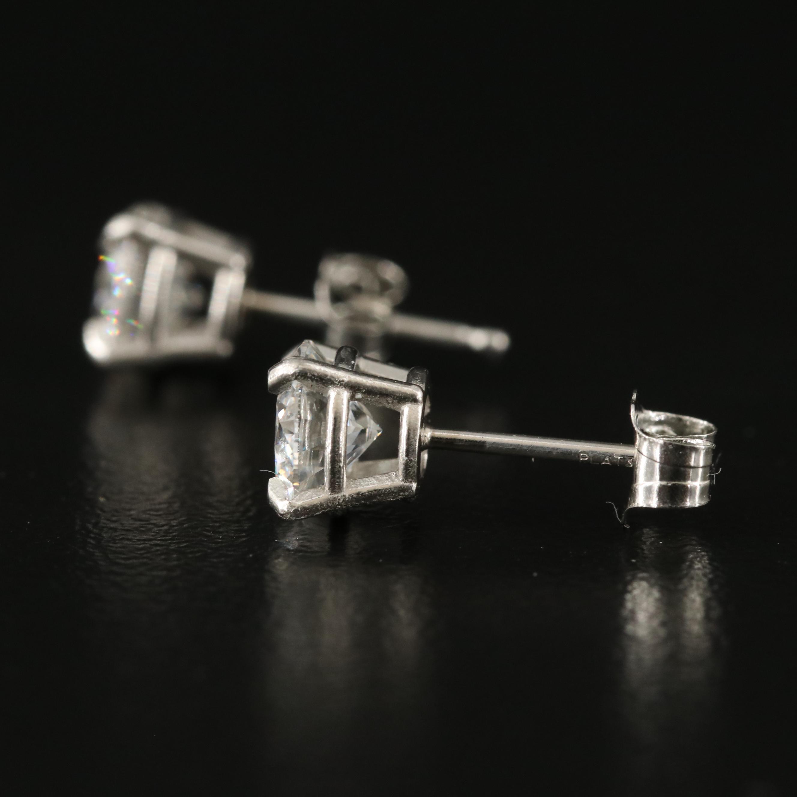Platinum 1.42 CTW Lab Grown Diamond Stud Earrings with IGI Reports