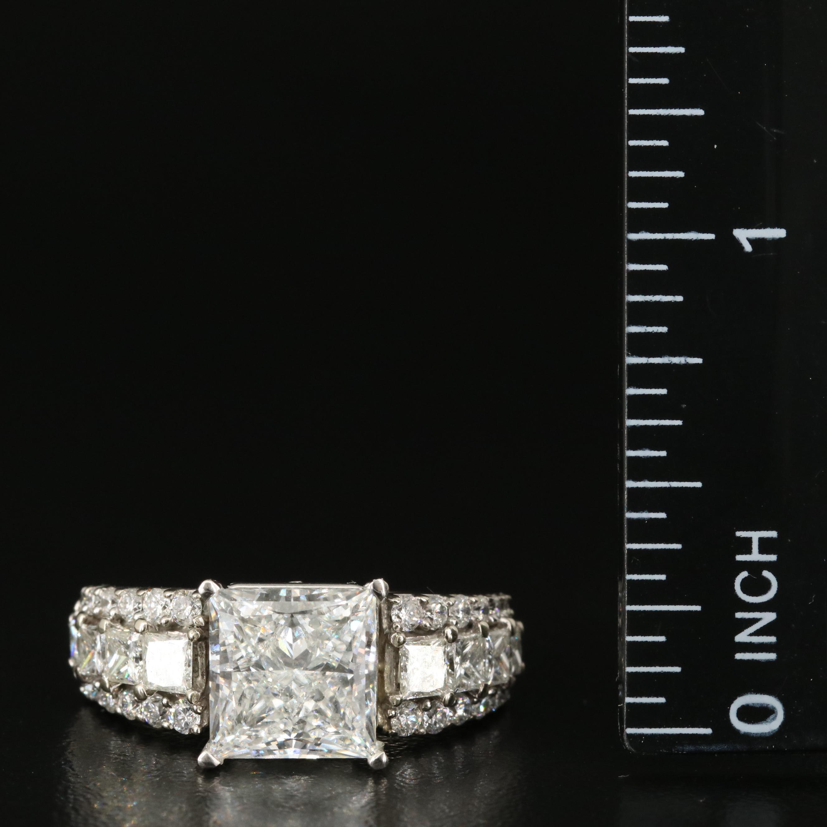 14K 5.59 CTW Lab Grown Diamond Ring with IGI Report and Platinum Head