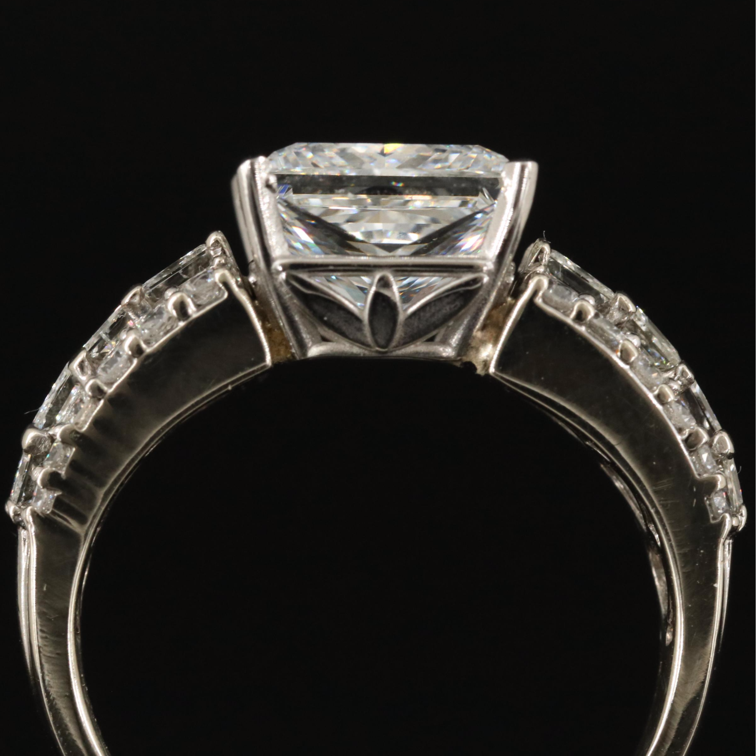 14K 5.59 CTW Lab Grown Diamond Ring with IGI Report and Platinum Head