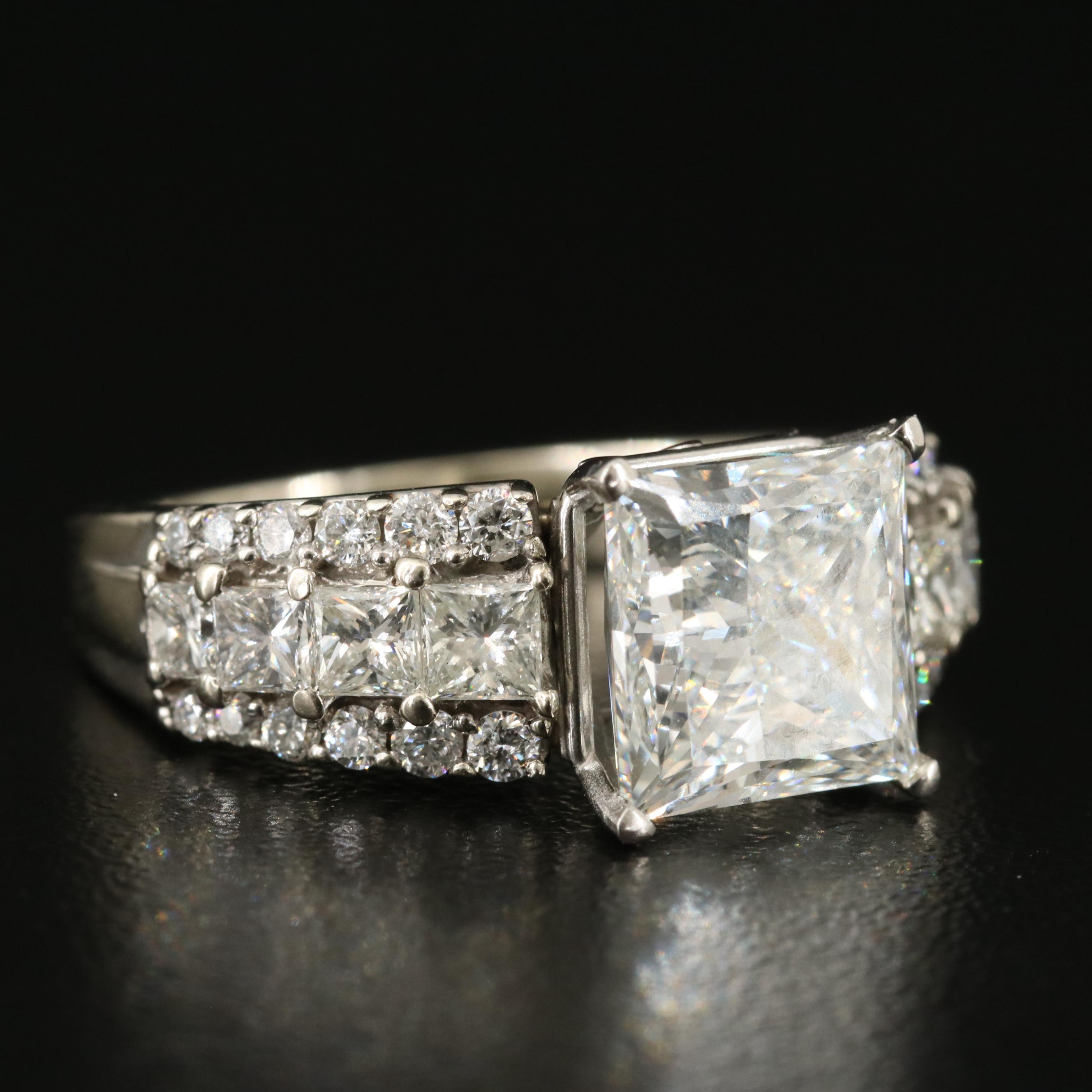 14K 5.59 CTW Lab Grown Diamond Ring with IGI Report and Platinum Head