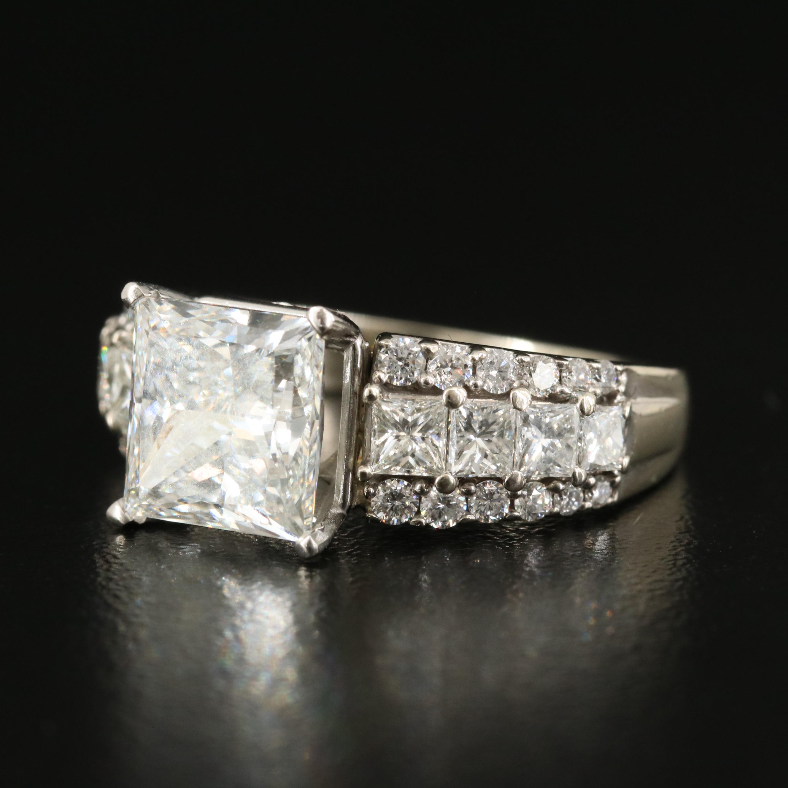 14K 5.59 CTW Lab Grown Diamond Ring with IGI Report and Platinum Head